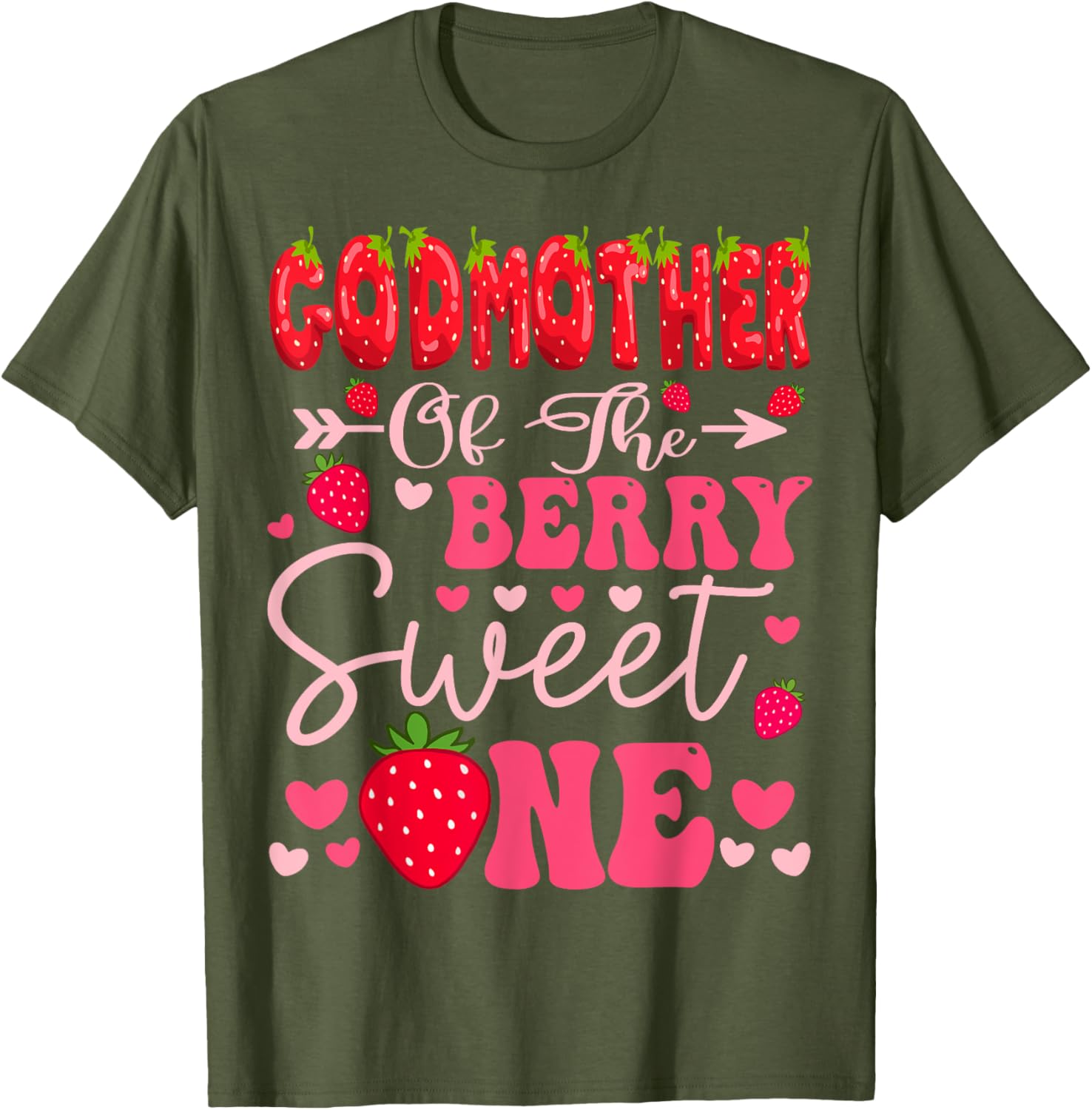 GodMother Of The Berry Sweet One Strawberry 1st Birthday T-Shirt - 5