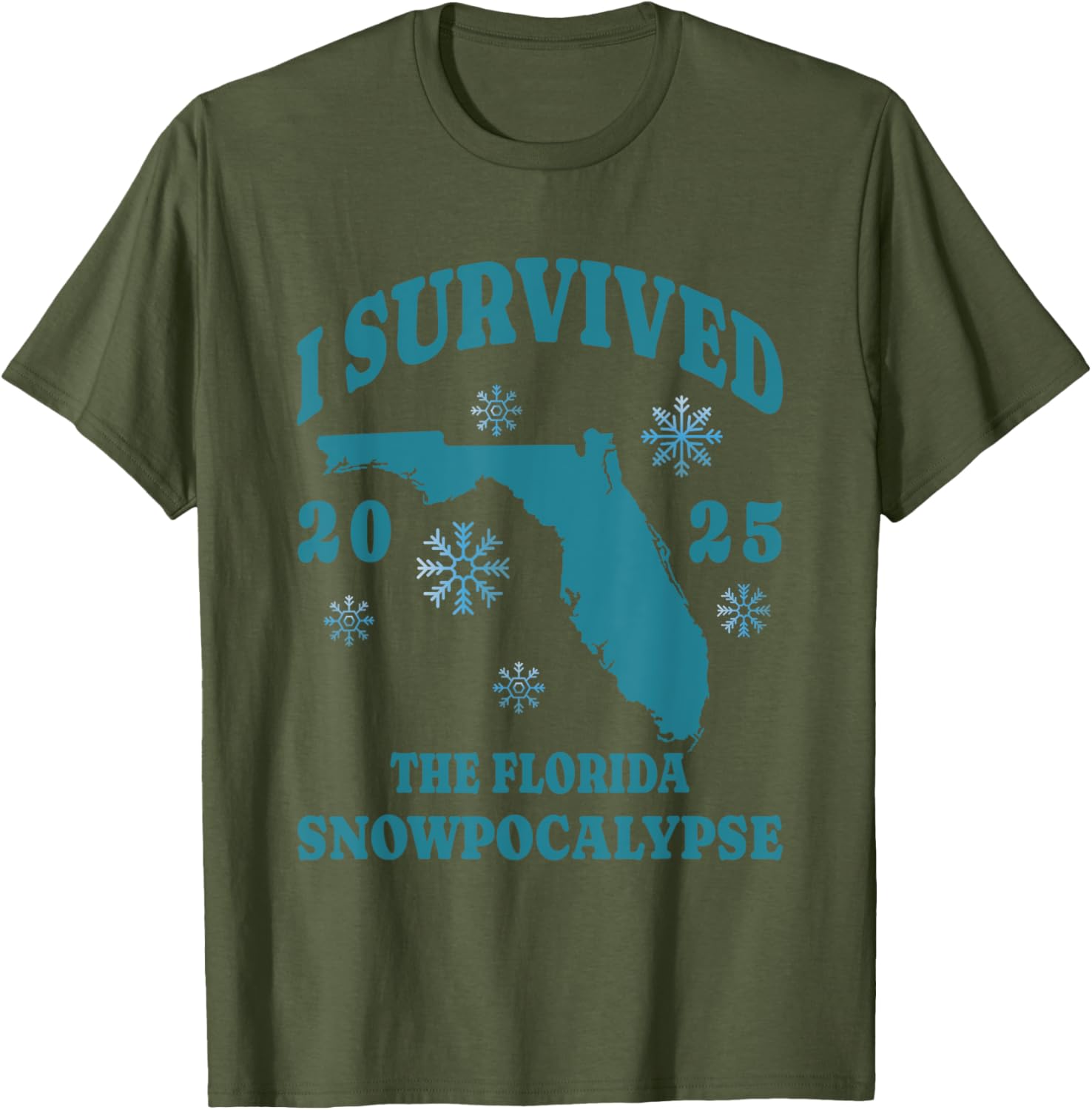 I Survived the Florida Snowpocalypse 2025 Graphic Tee Shirt - 5