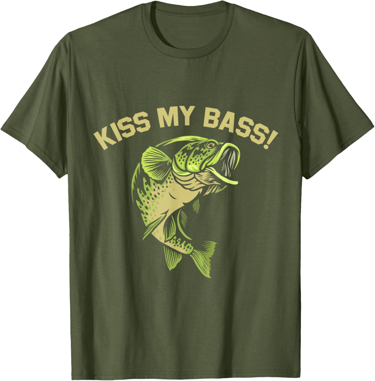 Funny Bass Fishing Lover T-Shirt - Kiss My Fish Fisherman Gift - 5