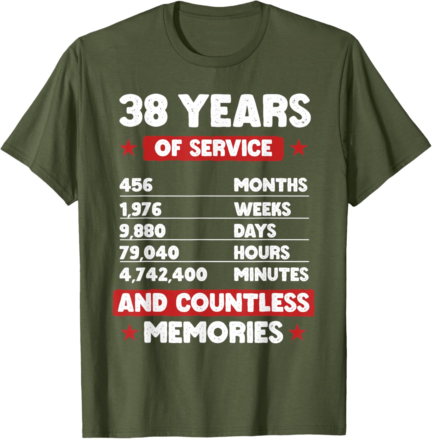 38 Years of Service Retirement T-Shirt for Men and Women Gift Idea - 3