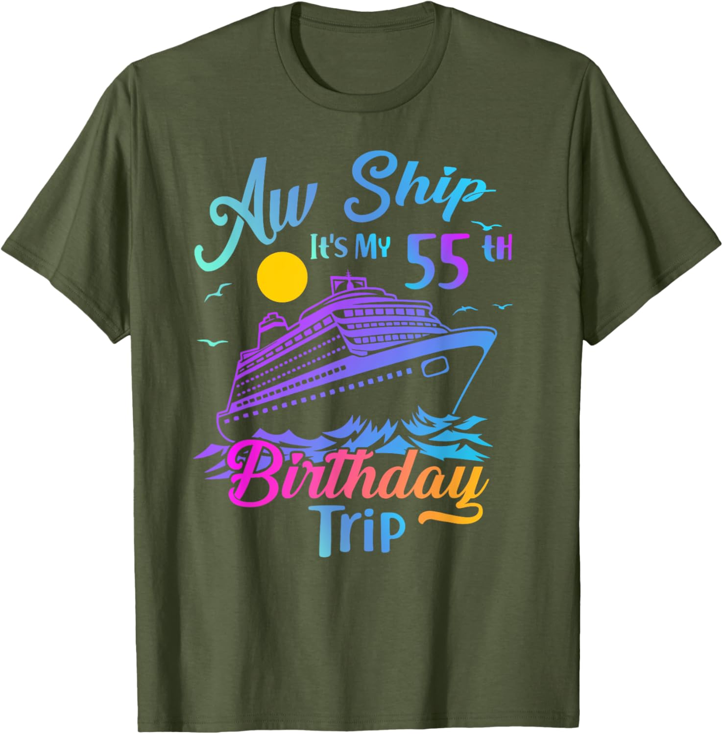 55th Birthday Cruise Vacation Party T-Shirt for Fun Celebrations - 13