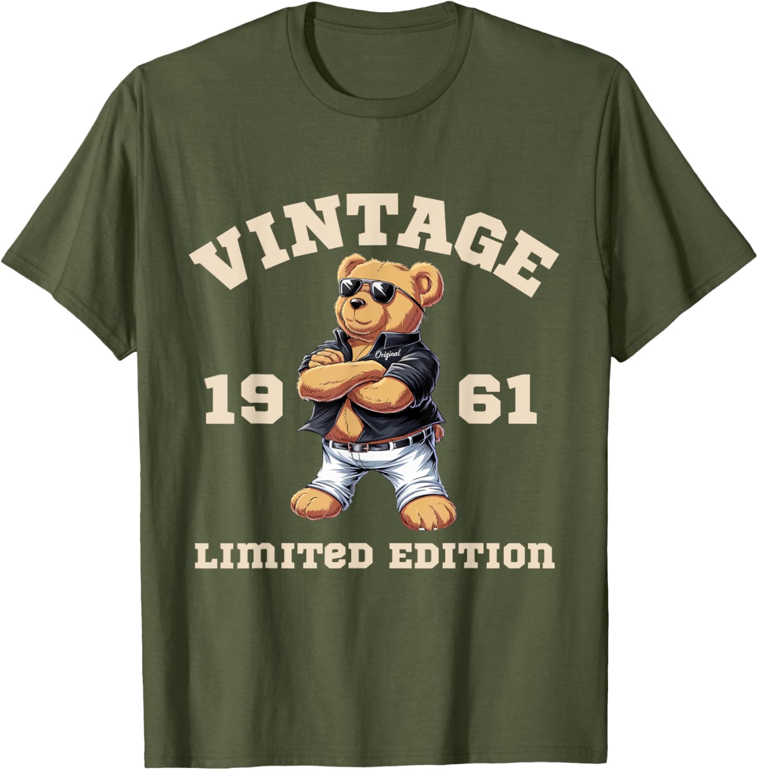 Mens Vintage Teddy Bear T-Shirt for 64th Birthday 1961 Celebration - 20