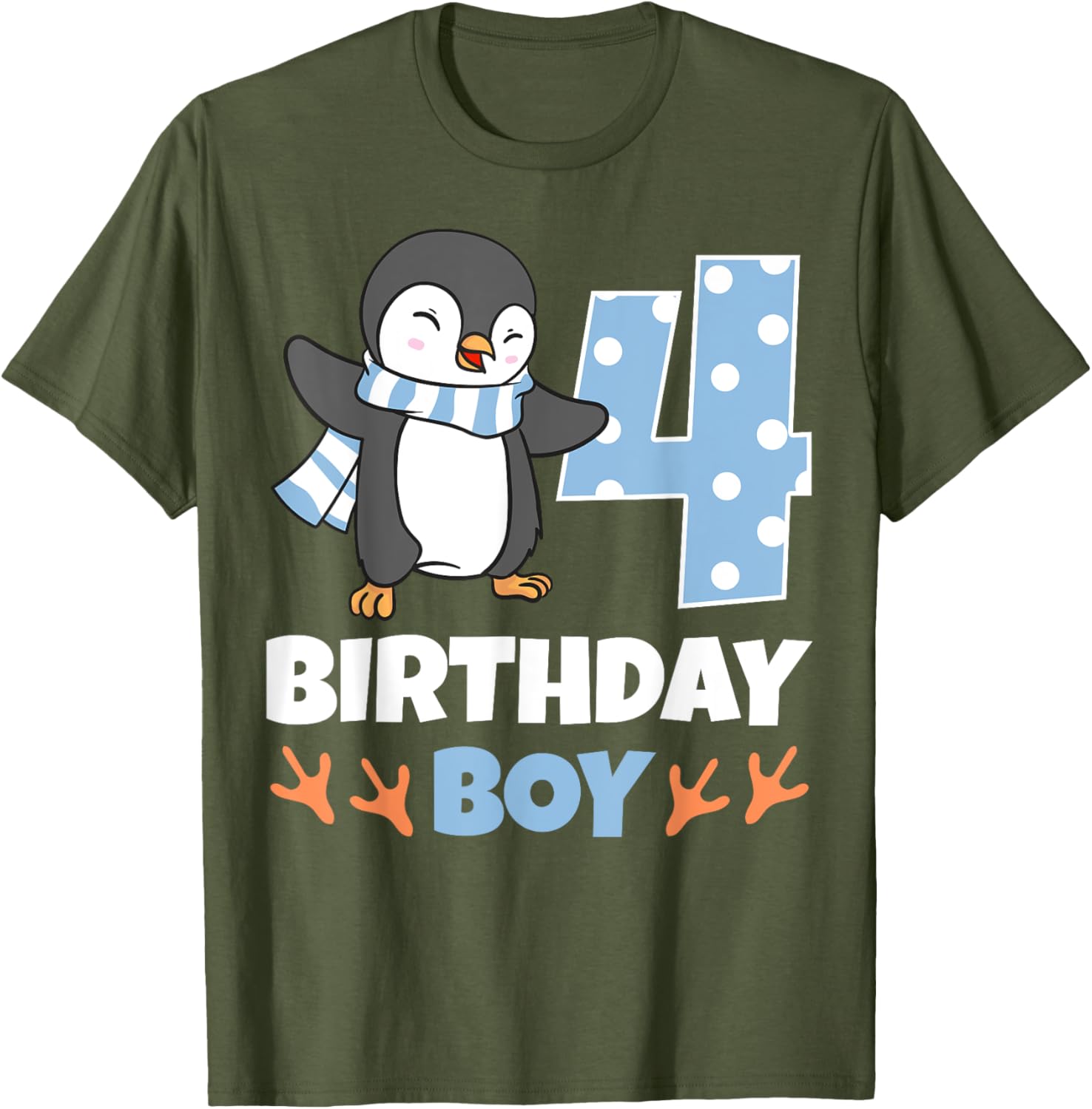 Adorable Penguin 4th Birthday Boy Winter Theme Party T-Shirt - 21