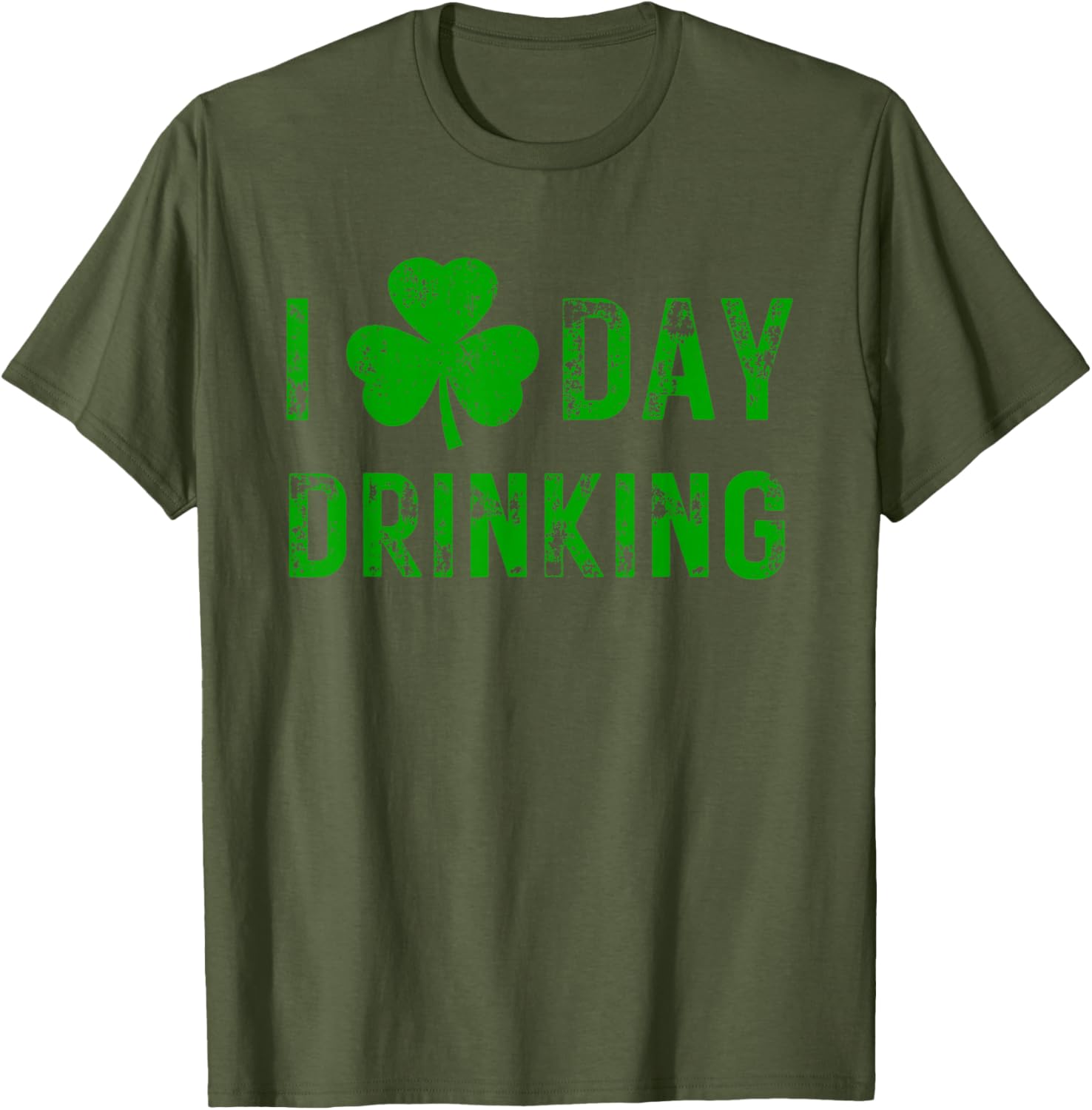 I Love Day Drinking Shamrock Heart St Paddy's Day T-Shirt for Fun Celebrations - 3