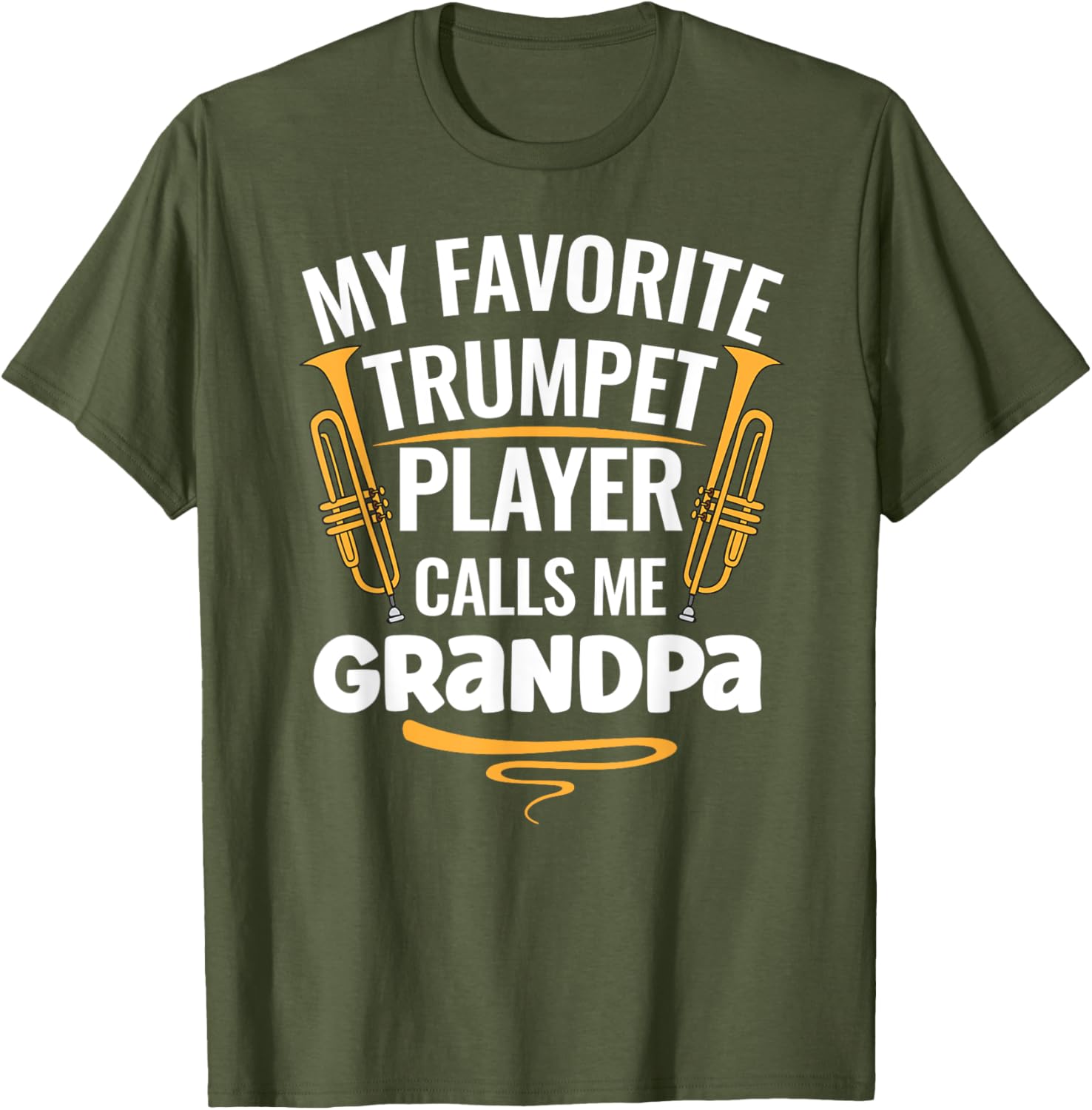My Favorite Trumpet Player Calls Me Grandpa T-Shirt for Music Lovers - 8