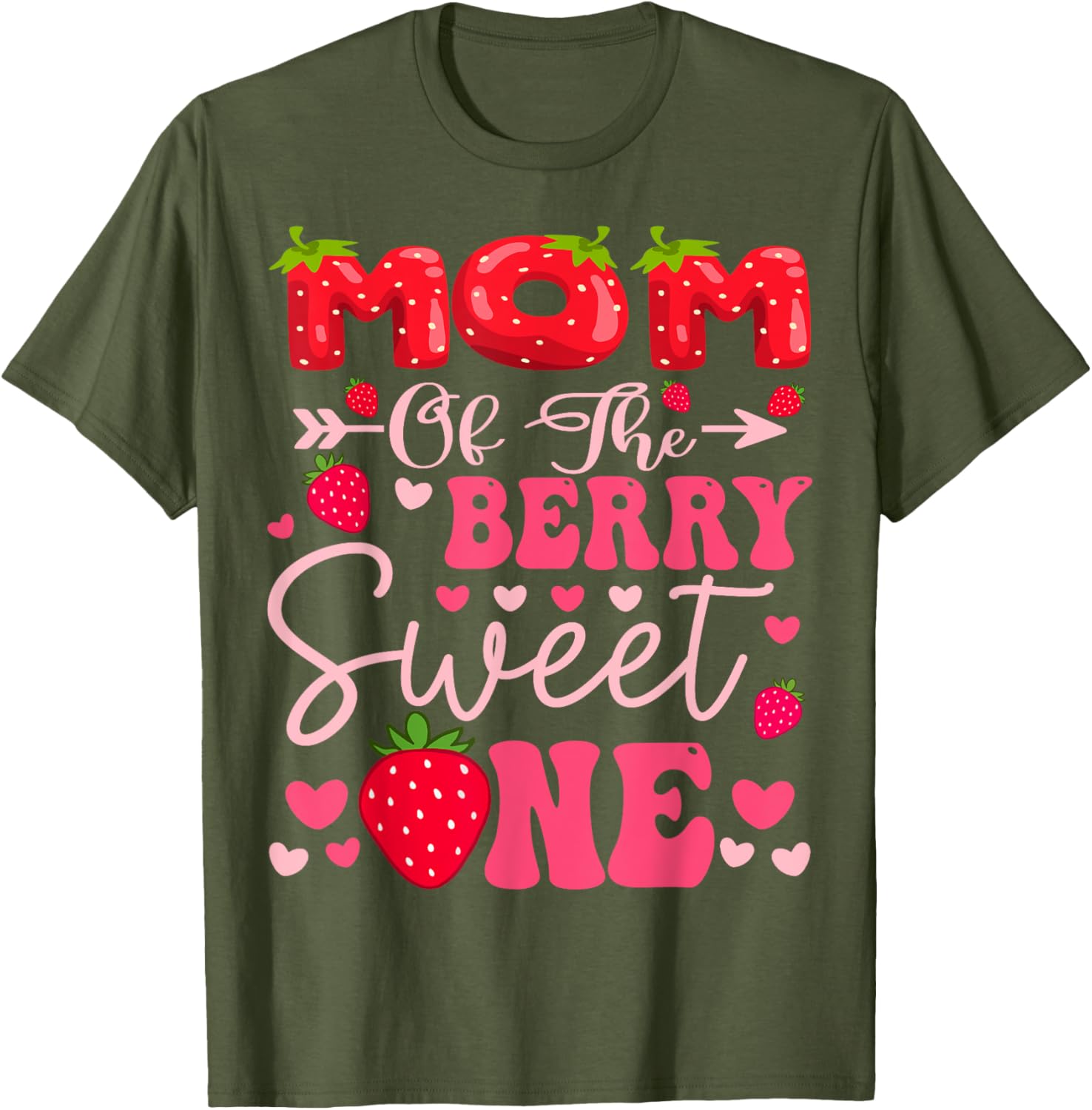 Mom Of The Berry Sweet One Strawberry First Birthday Girl T-Shirt - 10