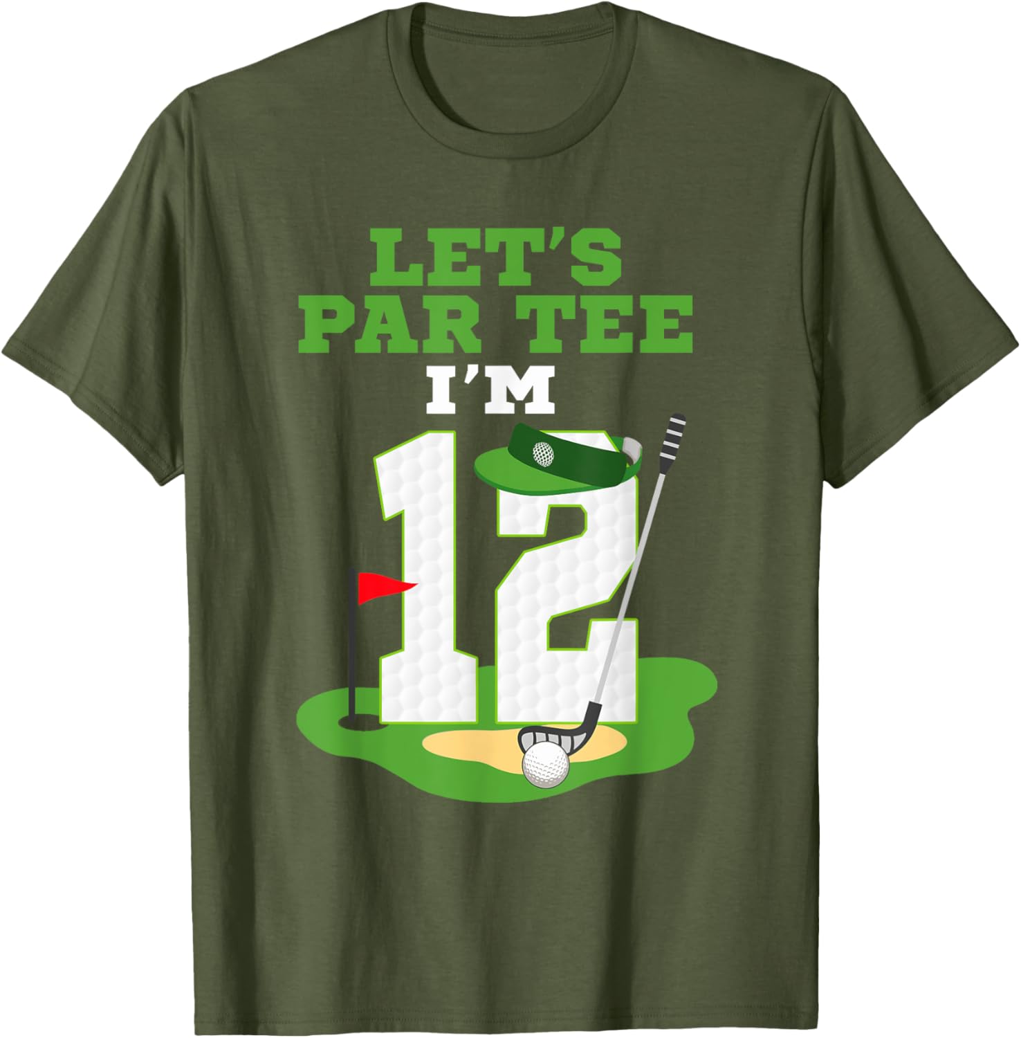 Let's Par Tee 12th Birthday Golf T-Shirt for Kids Fun Celebration - 9