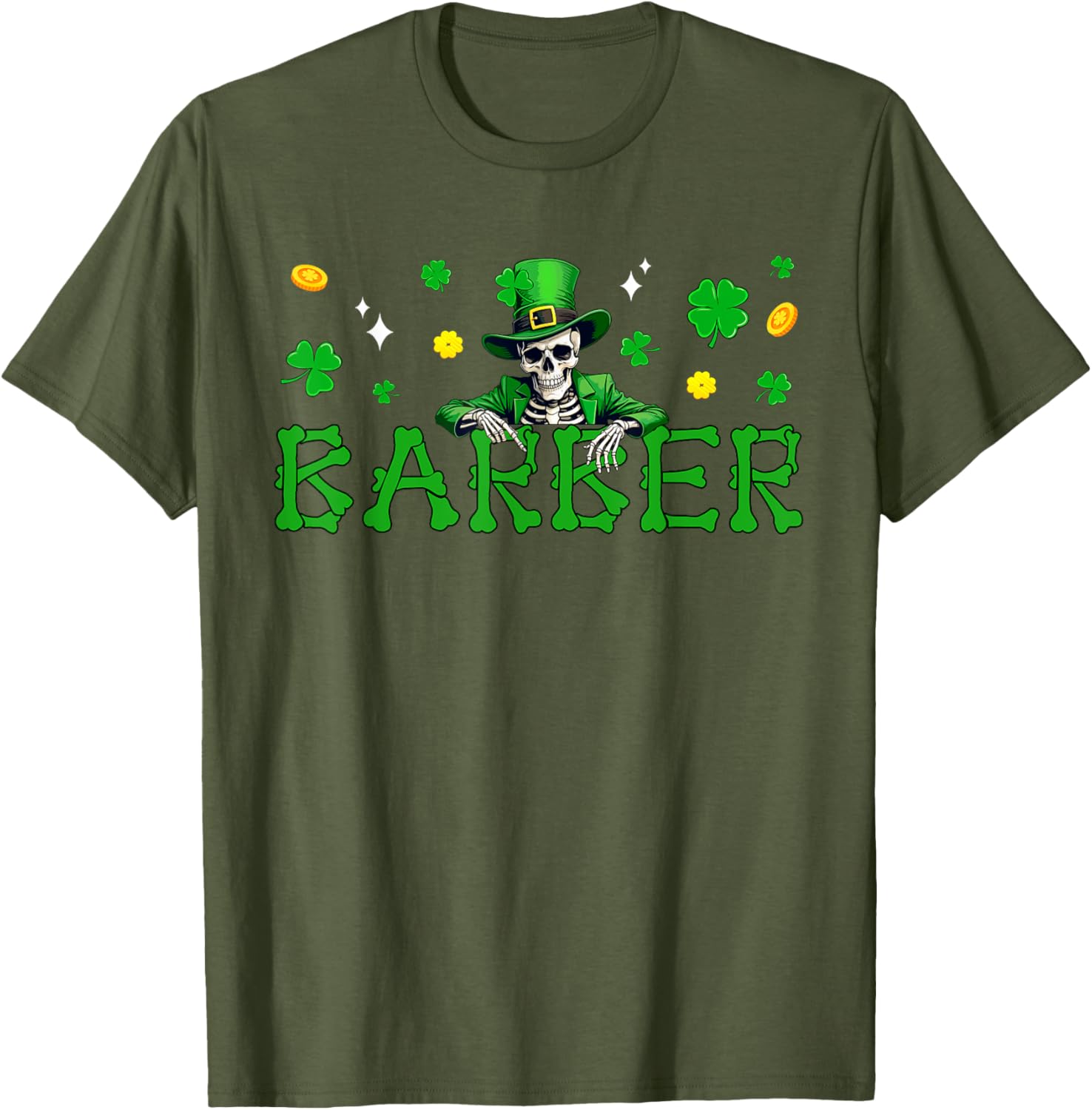 St. Patrick's Day Skeleton Shamrock T-Shirt for Irish Job Fans - 9