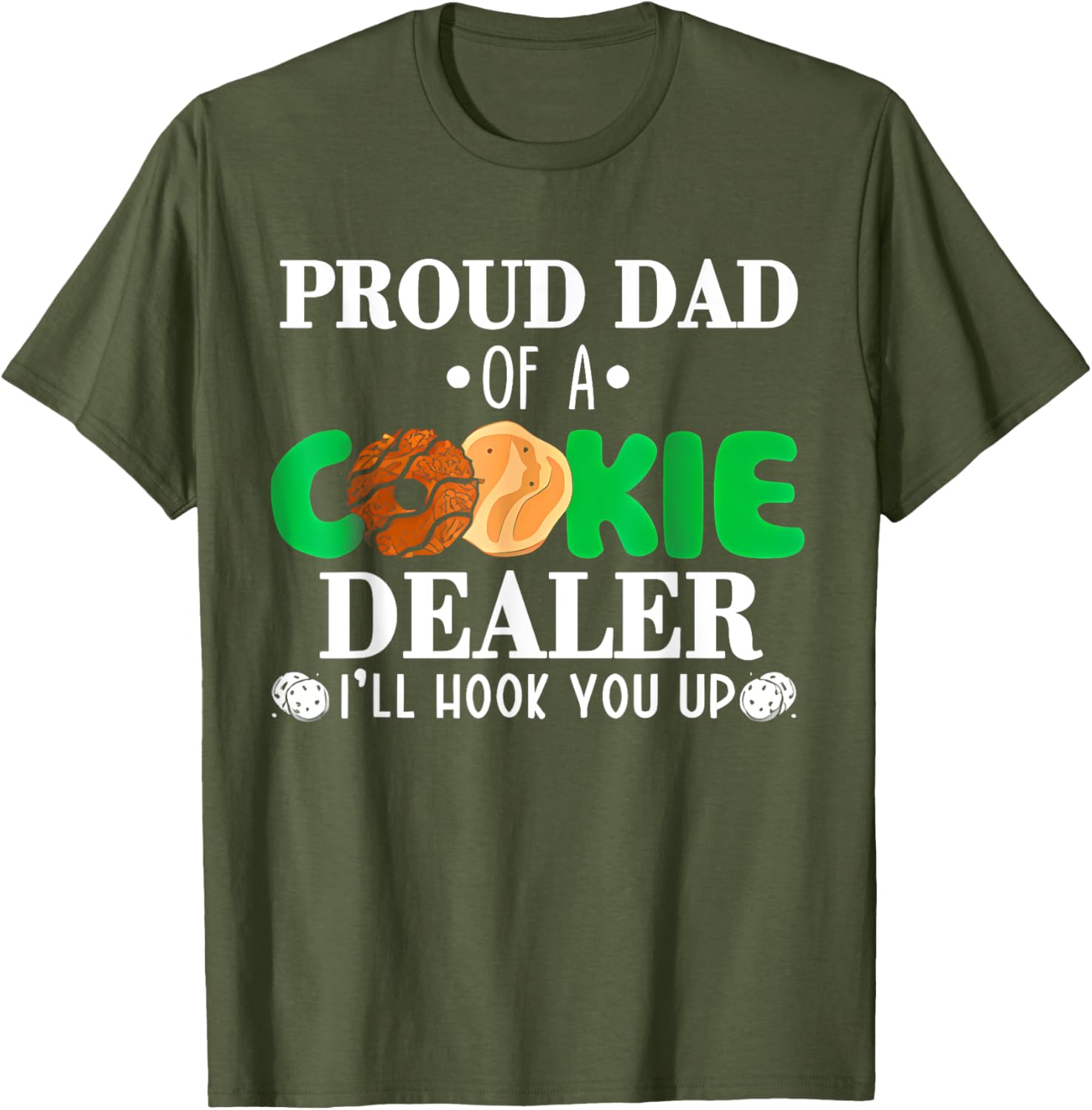 Proud Dad of a Cookie Dealer Troop Leader Birthday Party T-Shirt - 16