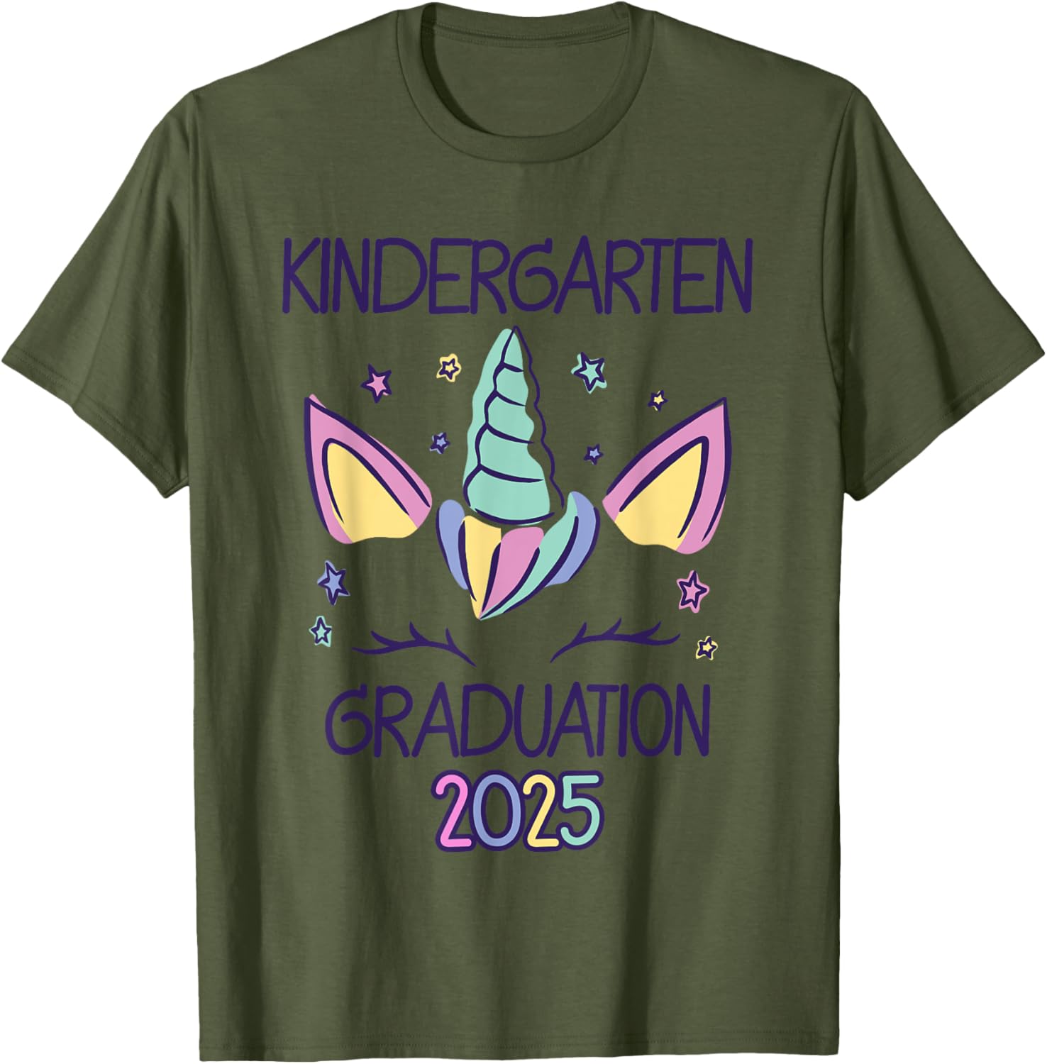 Cute Unicorn Kindergarten Graduation 2025 T-Shirt for Kids - 9