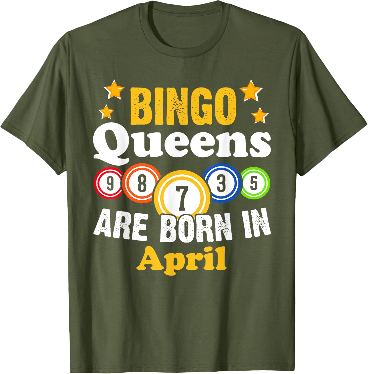 Funny April Birthday Bingo Queen T-Shirt for Fun Celebrations - 11