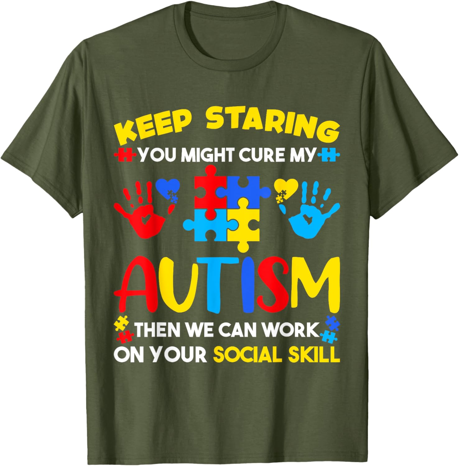 Keep Staring You Might Cure My Autism Awareness Kids T-Shirt for Positive Vibes - 11