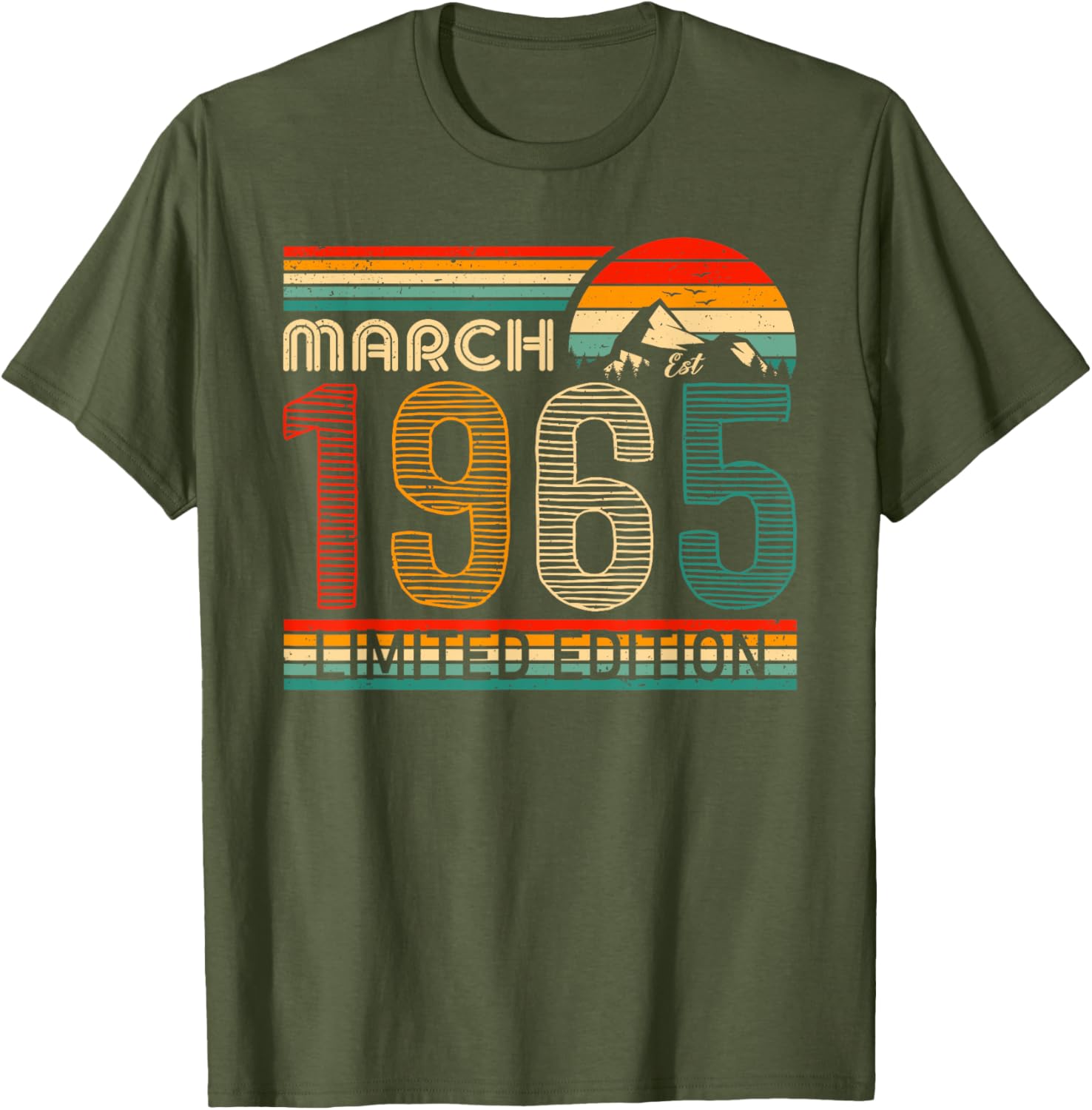 March 1965 Vintage Birthday T-Shirt Classic Design for Timeless Style - 1