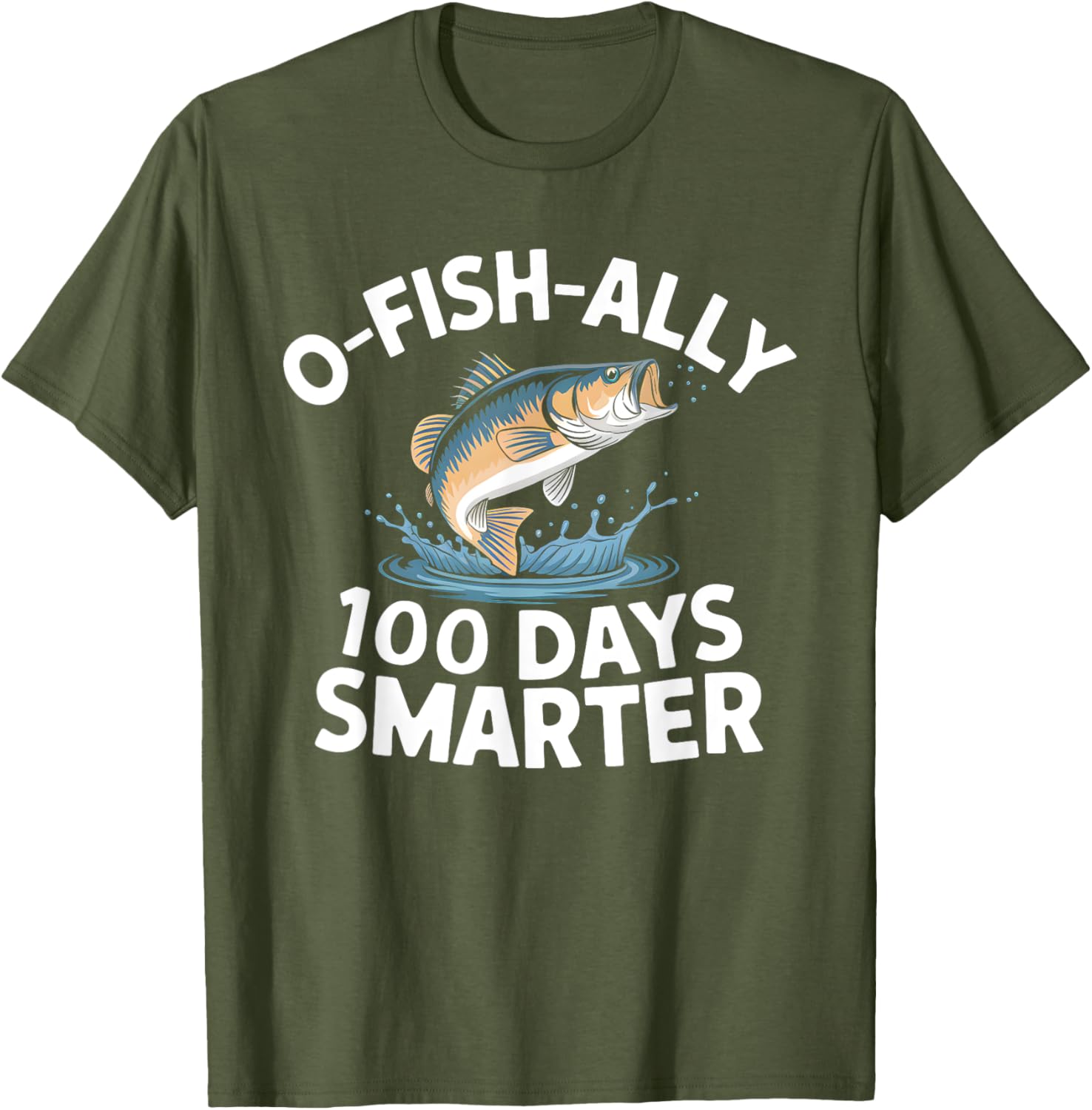 100 Days Smarter Kids Fishing T-Shirt for 100th Day of School Fun - 4