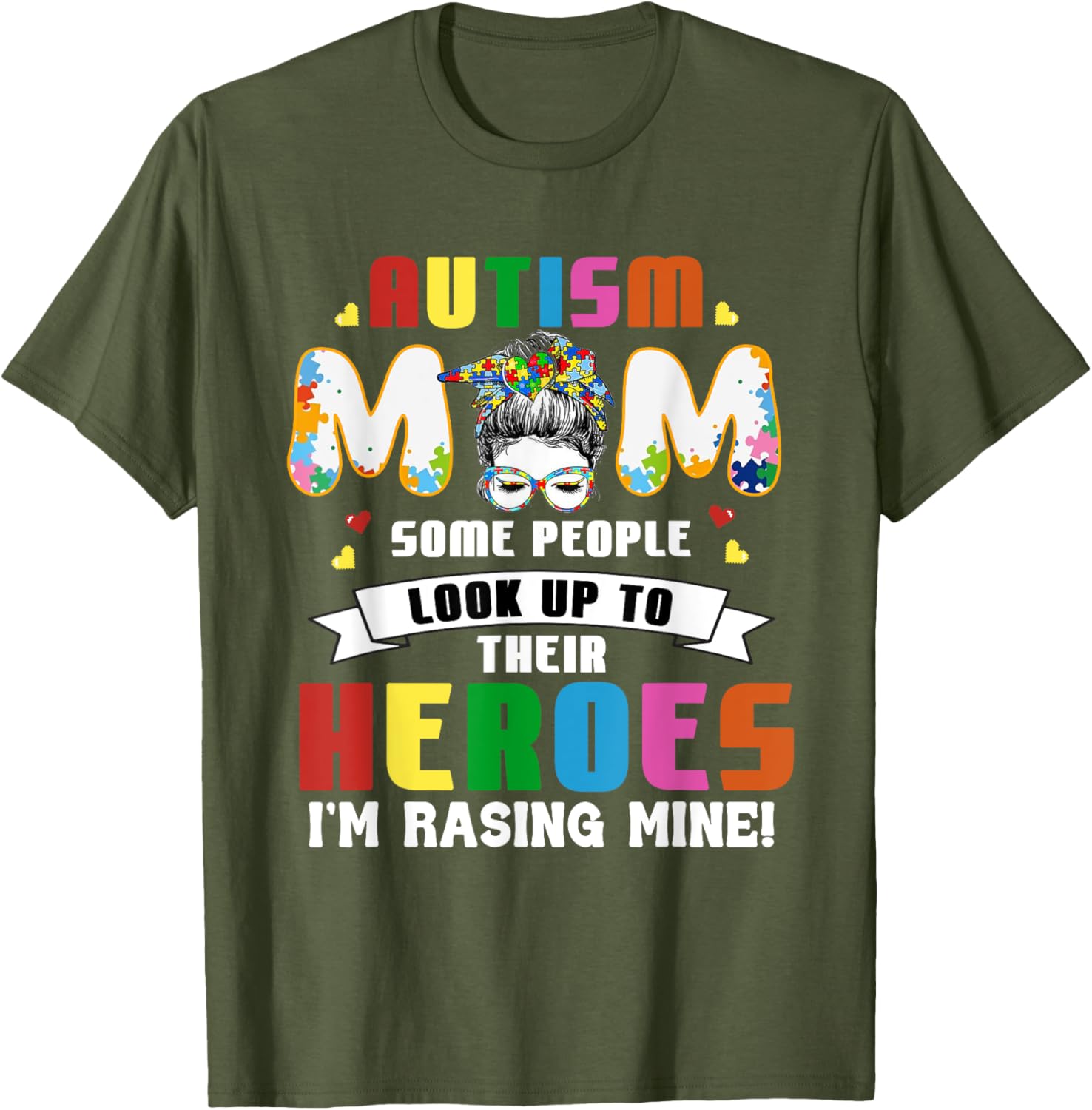 Autism Mom Raising a Hero T-Shirt for Supportive Mothers - 17