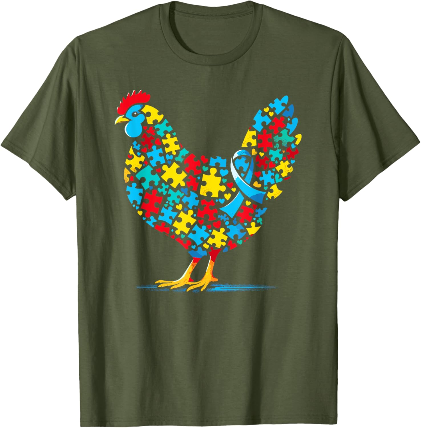 Autism Awareness Chicken Puzzle T-Shirt for Men, Women, Kids - 12