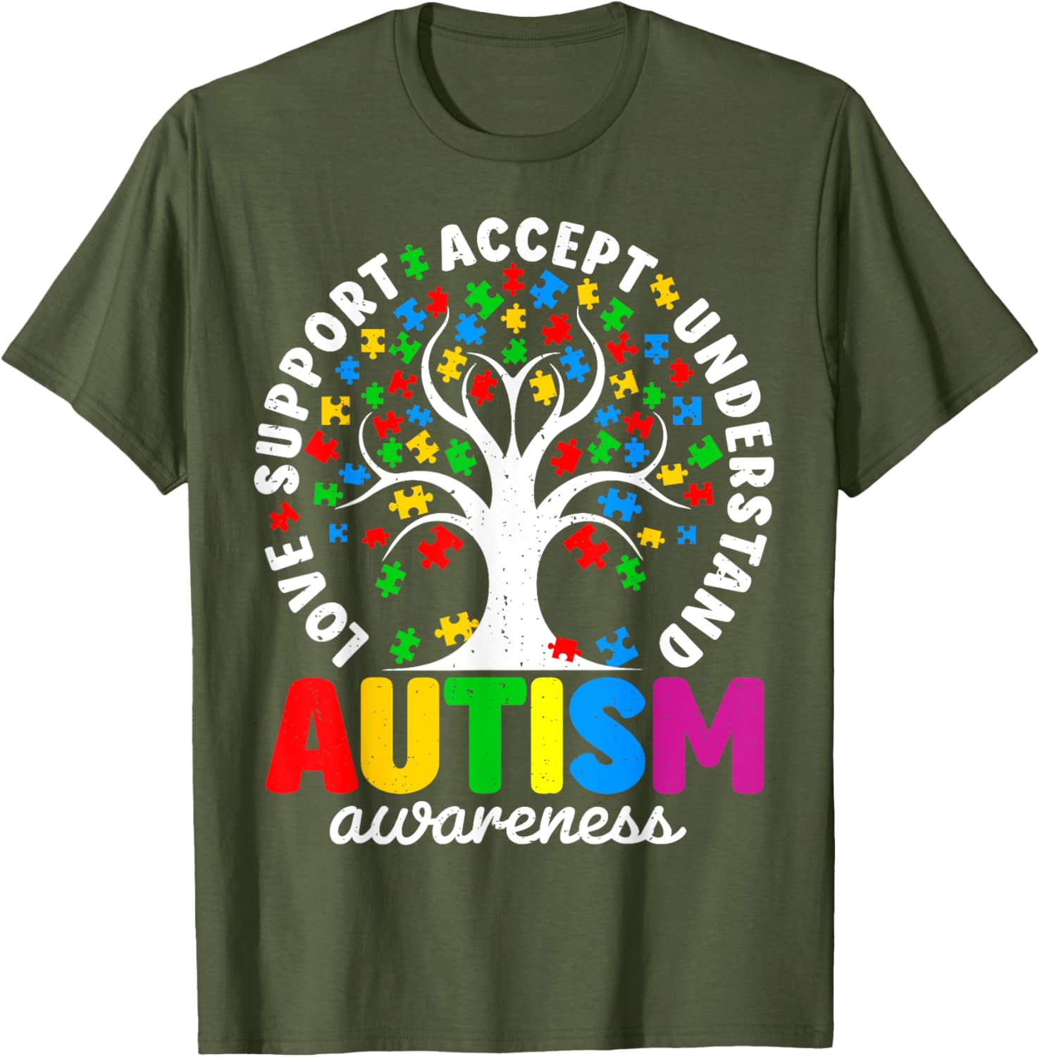 Funny Tree of Life Autism Awareness T-Shirt for Supporters - 7