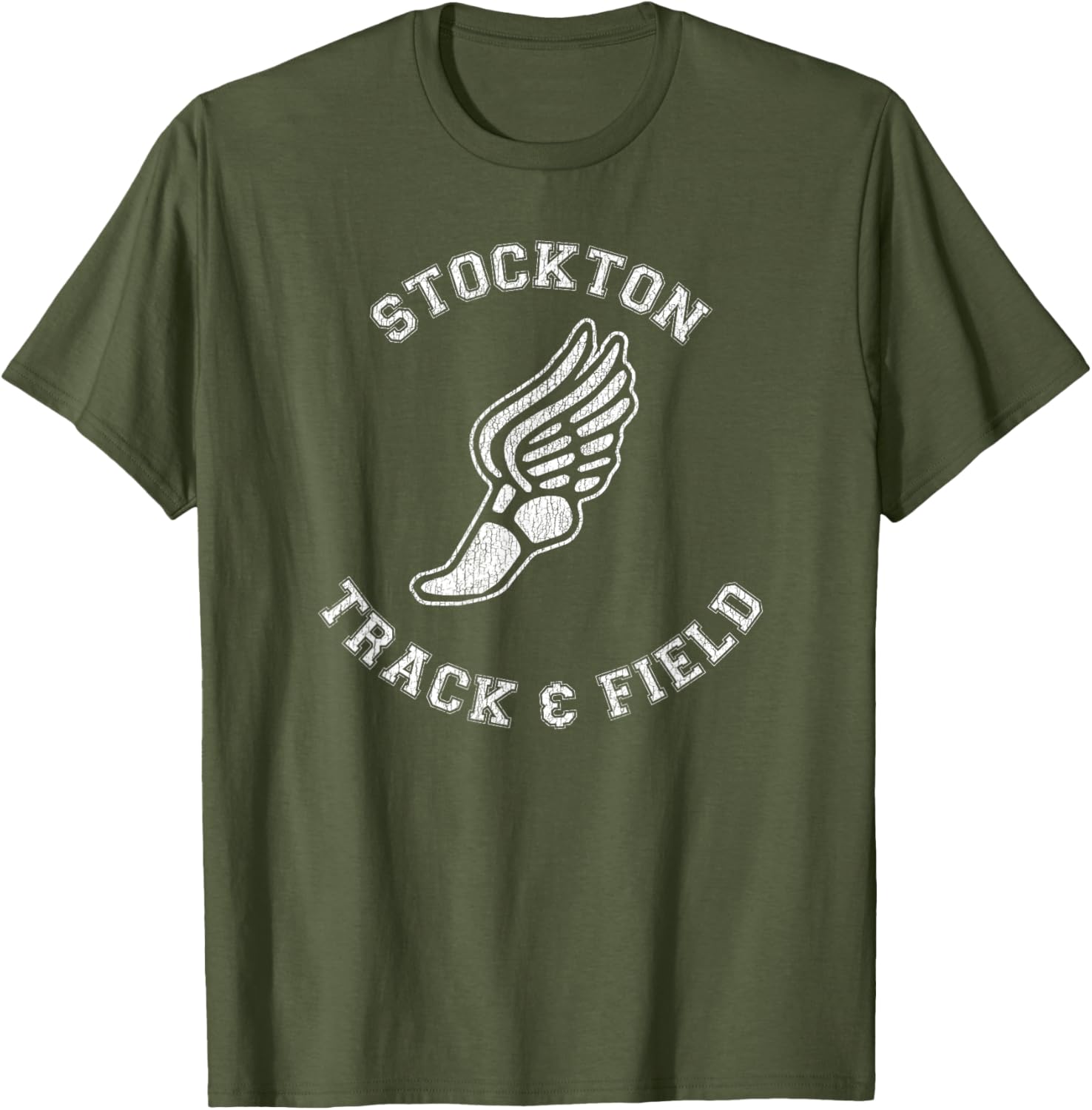 Stockton Track & Field Retro 80s Distressed T-Shirt for Casual Style - 7