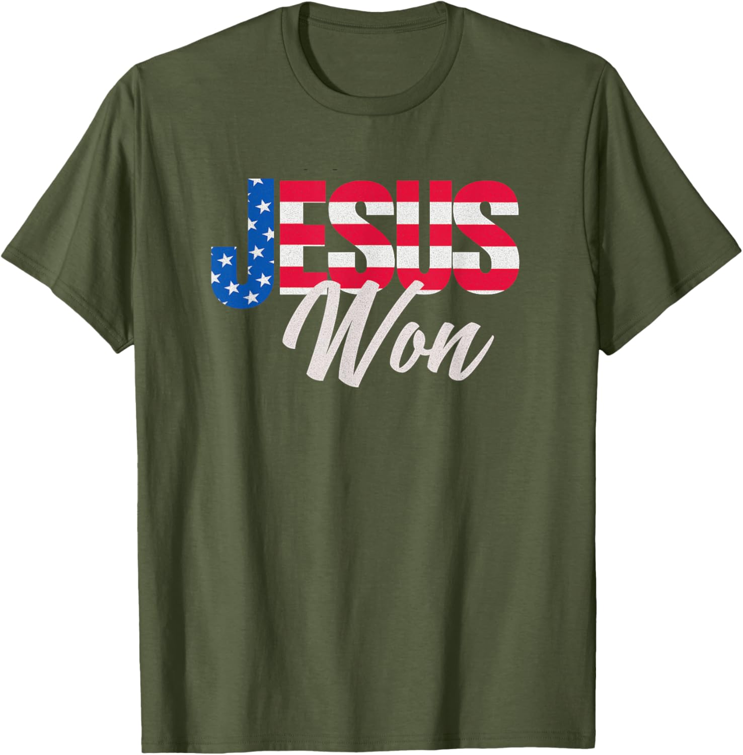 Patriotic Christian T-Shirt Jesus Won Design for Faith and Freedom Fans - 4