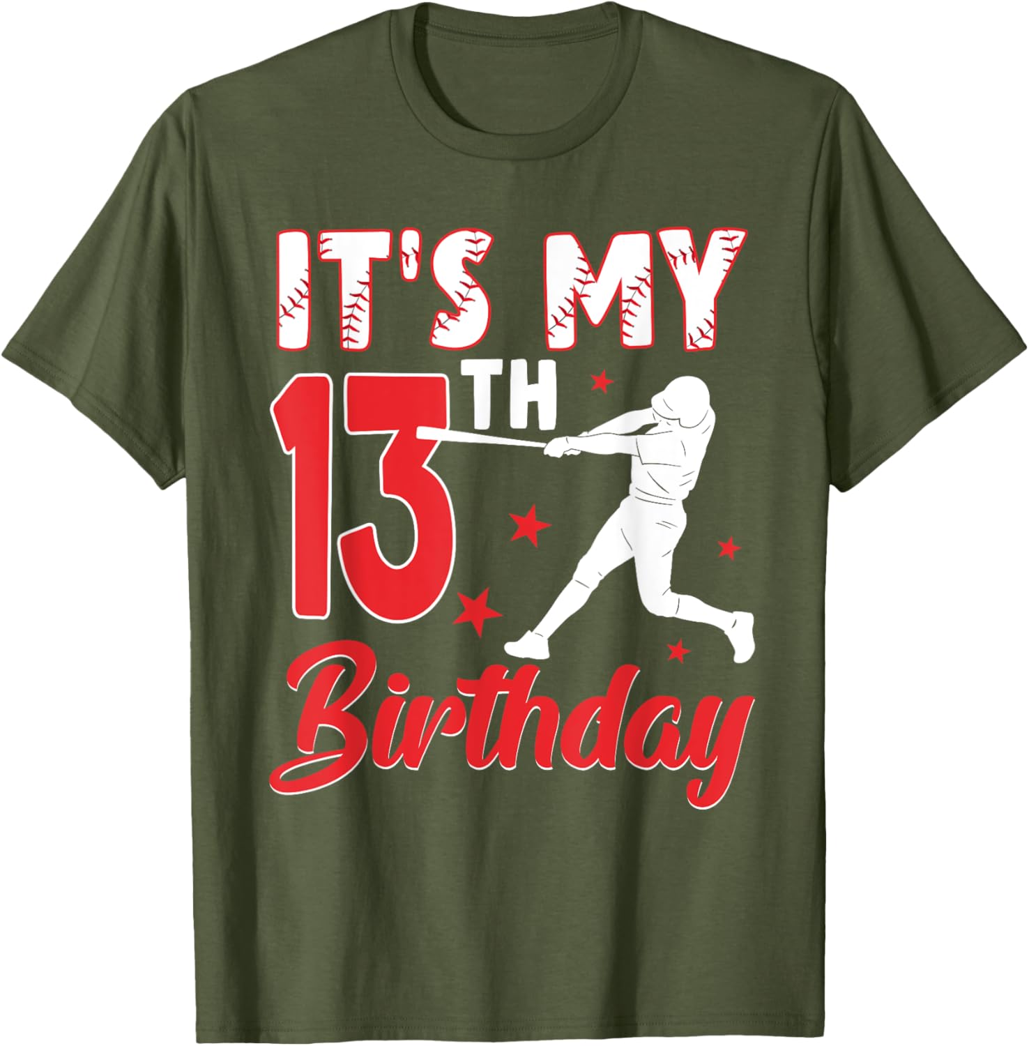 It's My 13th Birthday Boy Baseball Party T-Shirt for 13 Year Olds - 6