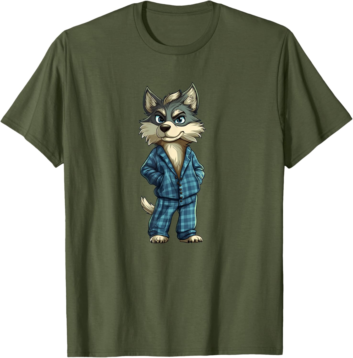 Funny Dreamy Wolf Pajama T-Shirt for Sleepy Boys and Girls - 22