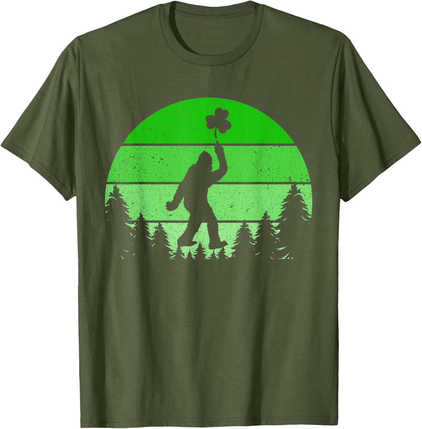 Bigfoot Sasquatch Shamrock T-Shirt for St Patricks Day Fun for All Ages - 12