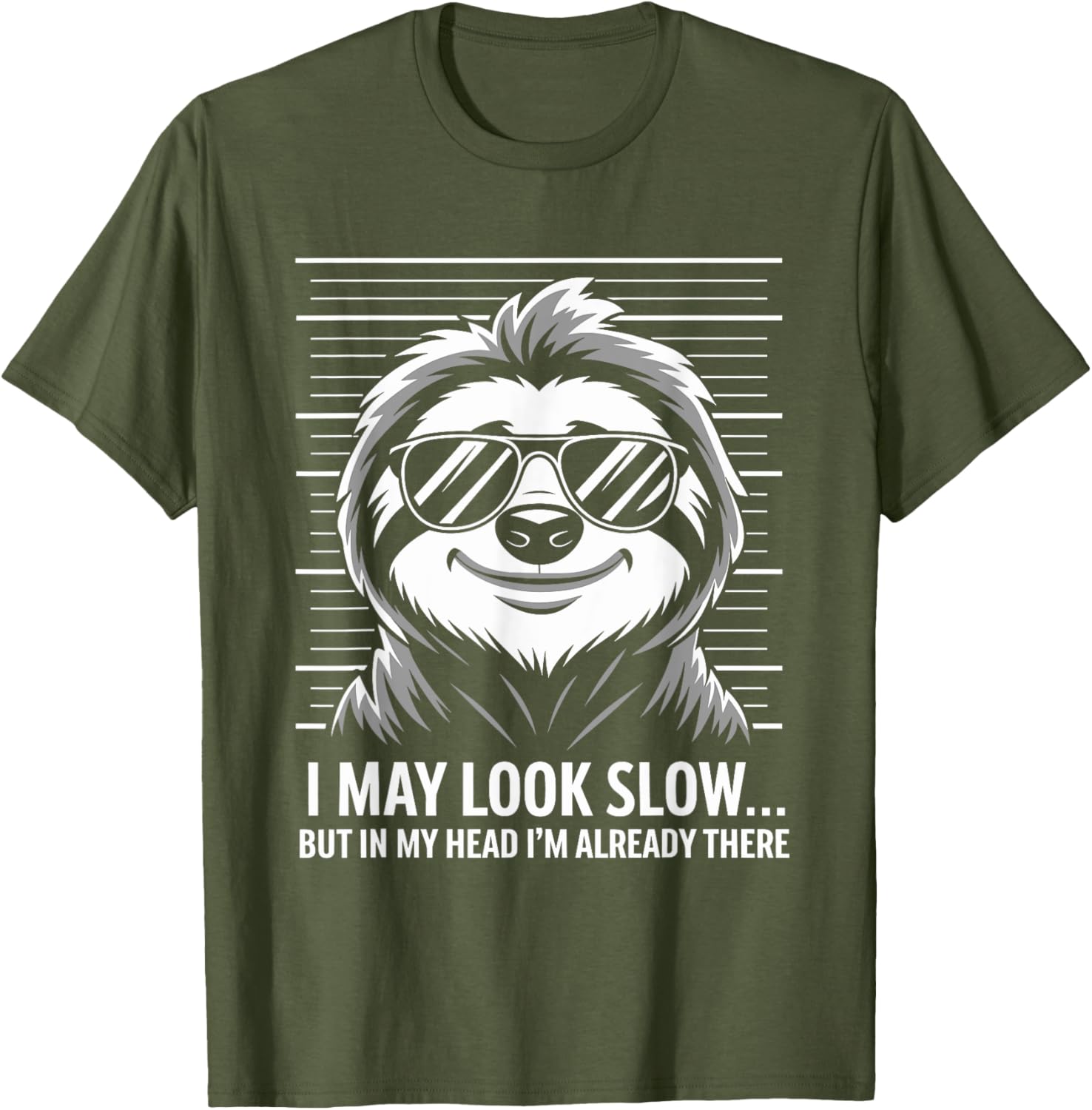 Funny Sloth T-Shirt I May Look Calm but in My Head Humor Apparel - 7