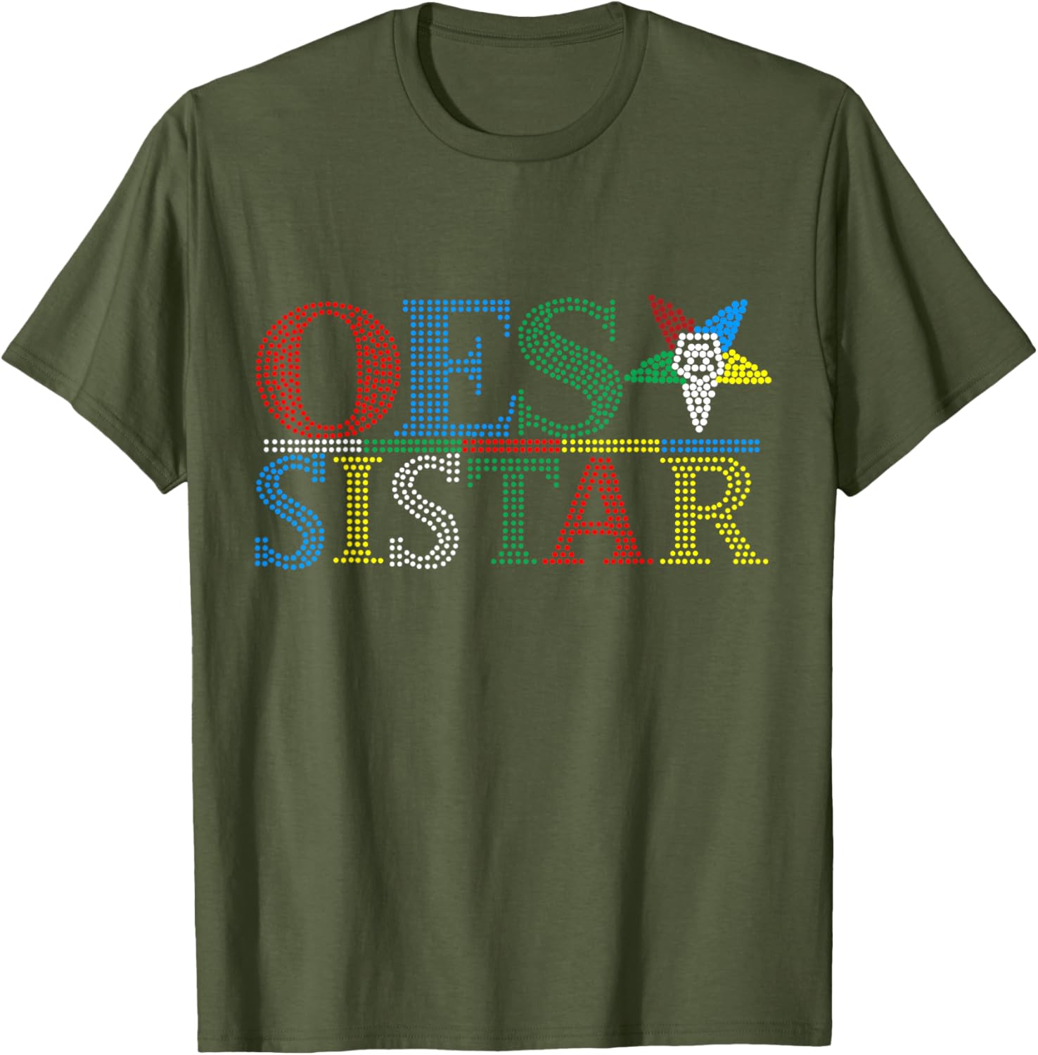 OES Sistar Dot Print Design Order of the Eastern Star Sisters T-Shirt - 25