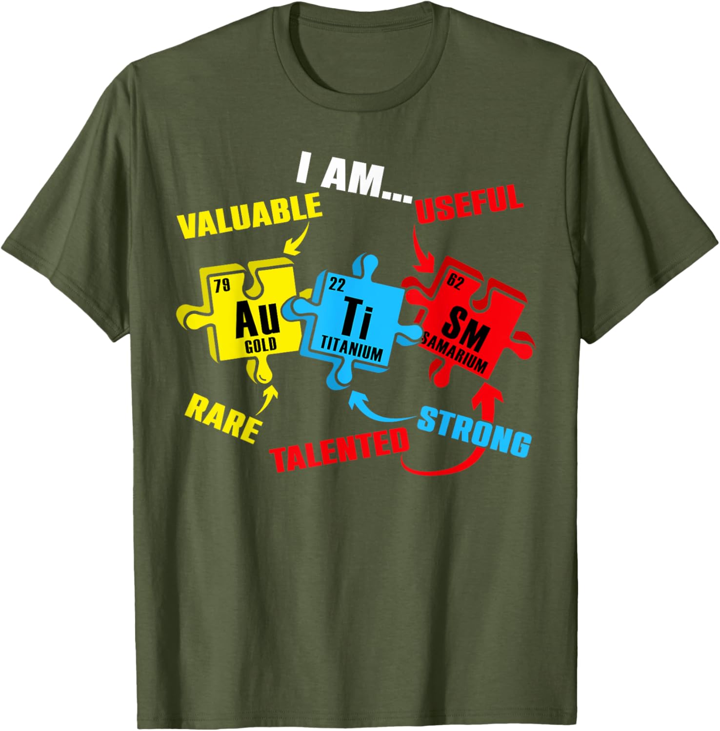 Chemistry Elements Periodic Table Puzzle T-Shirt for Autism Awareness - 11