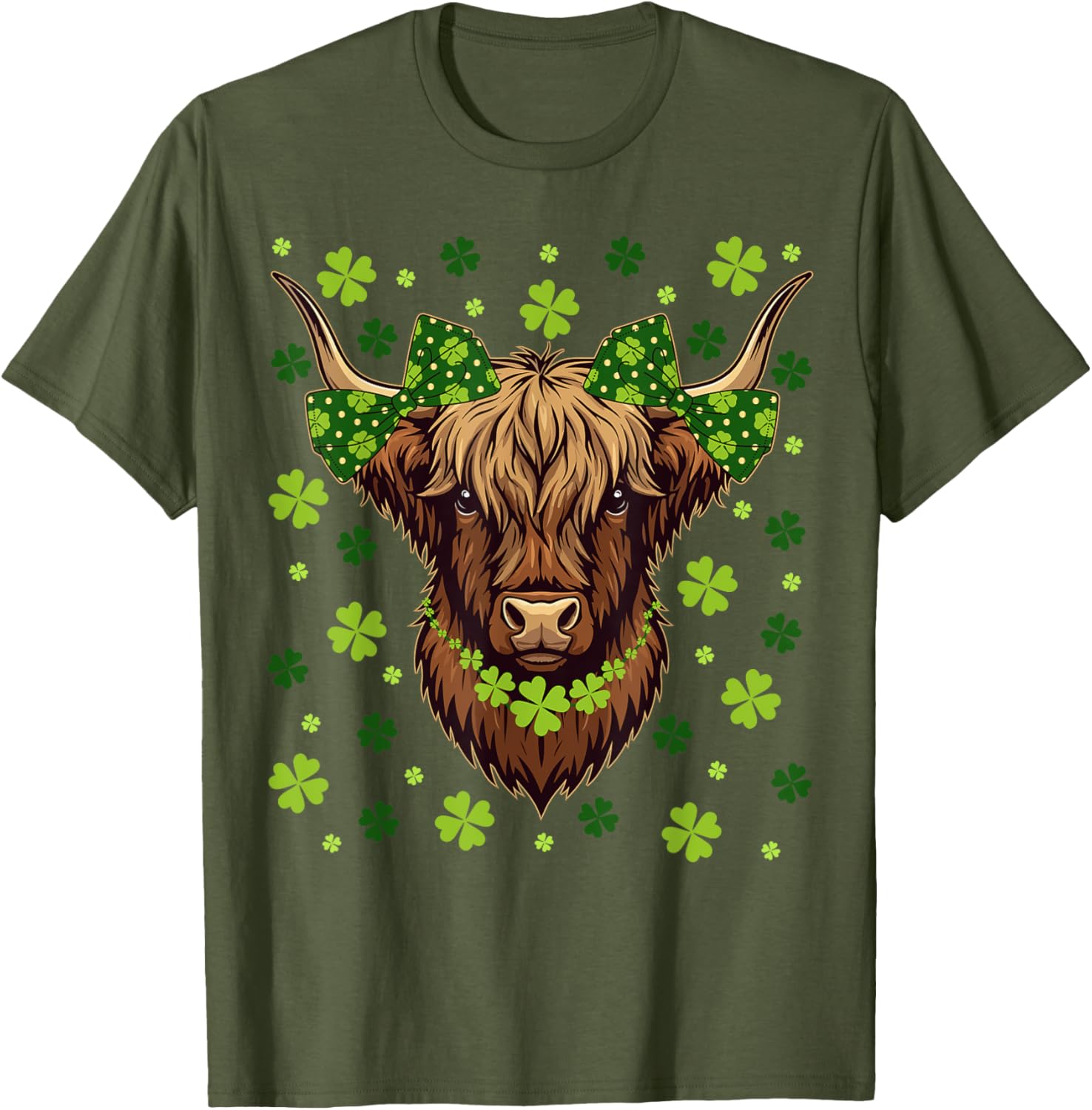 Highland Cow Shamrock T-Shirt for St Patricks Day Celebrations - 2