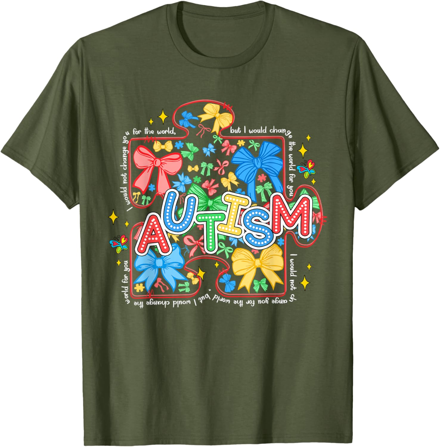 Autism Awareness Puzzle Bow Women's T-Shirt Cute and Stylish Design - 9