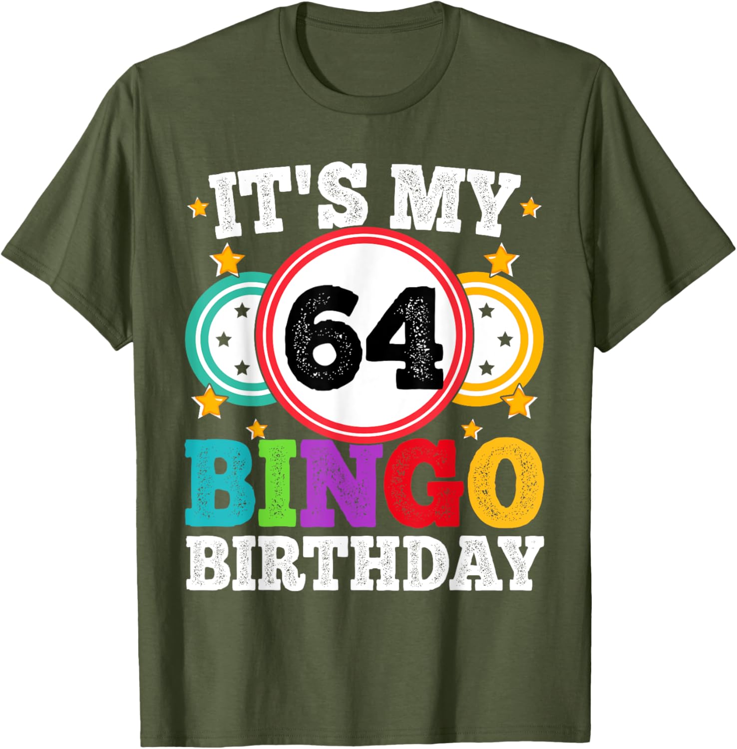 Funny 64th Birthday Bingo T-Shirt for Men and Women - Celebrate in Style! - 13
