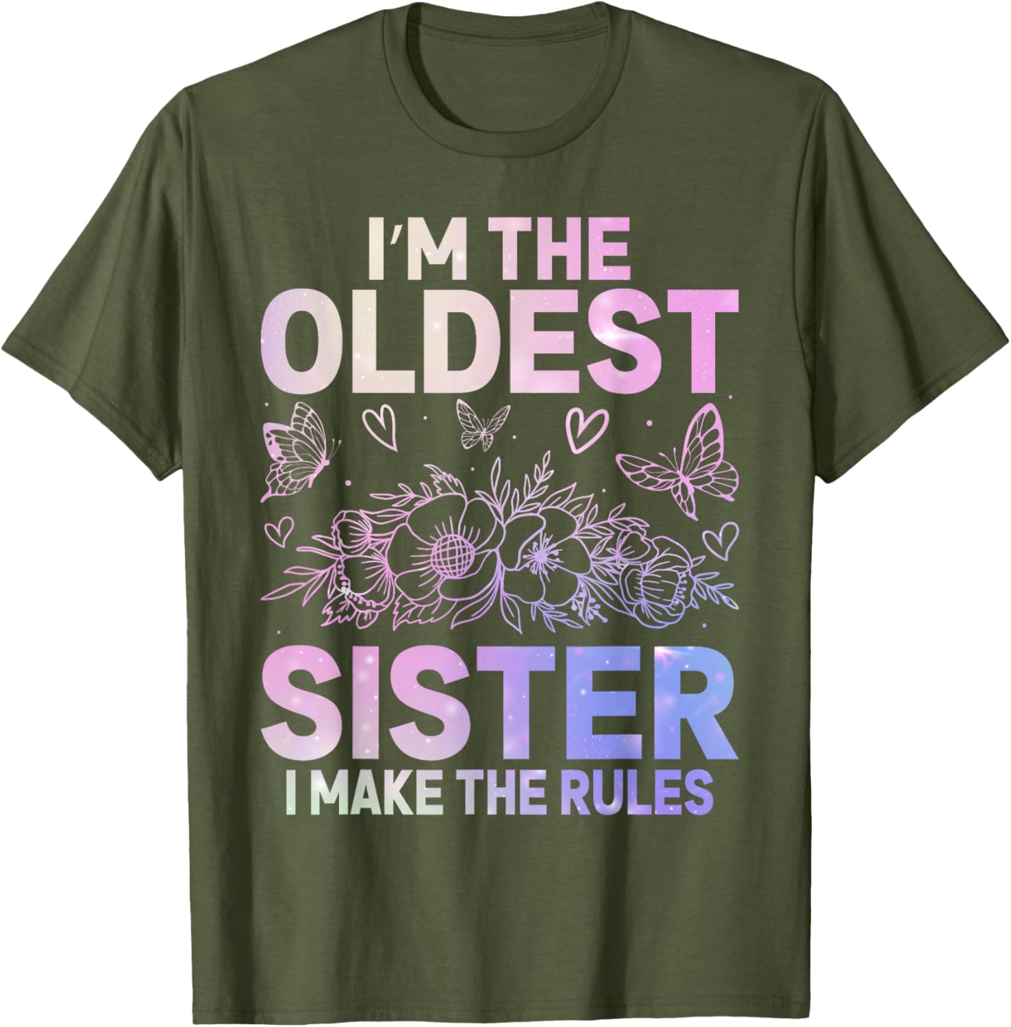 Funny Oldest Sister I Make The Rules Matching T-Shirt for Sisters - 2