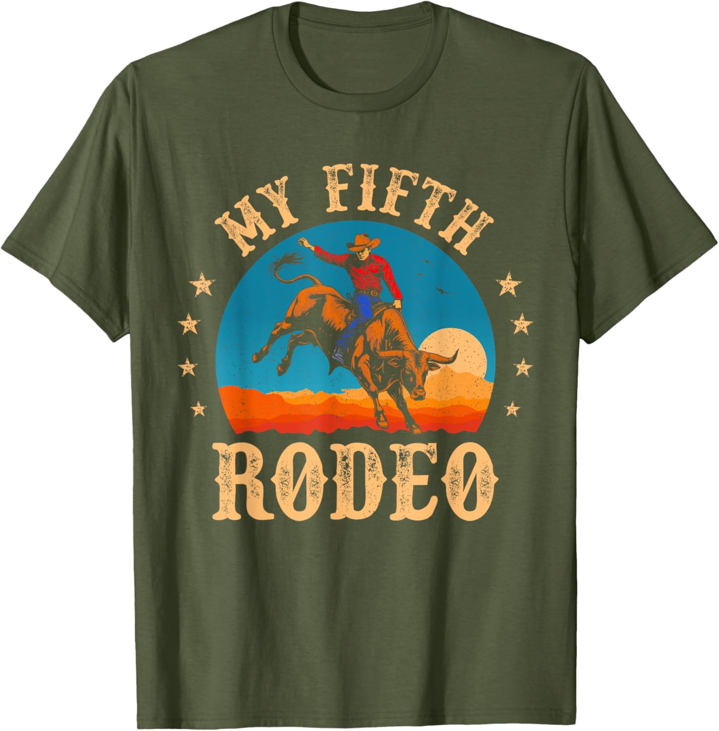 My Fifth Rodeo Cowboy Bull Riding T-Shirt for 5th Birthday Fun - 9