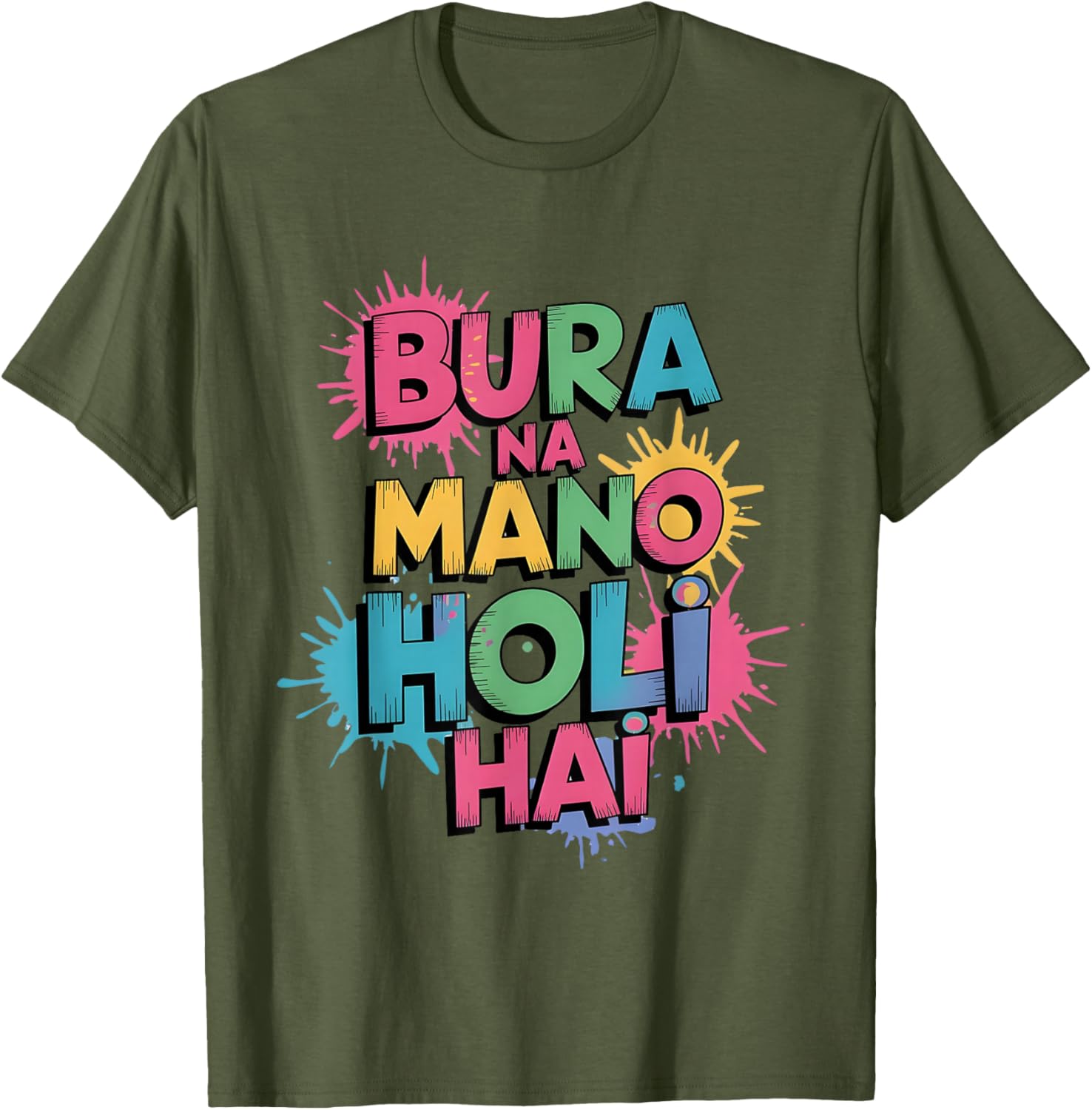 Happy Holi Festival T-Shirt Cool Bura Na Mano Colorful Design - 16