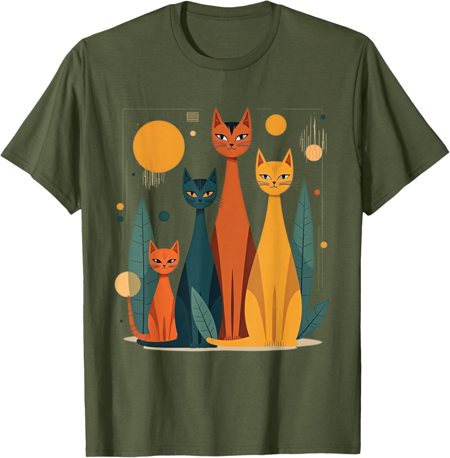 Vintage Retro Mid-Century Modern Cats T-Shirt in 50s 60s Style - 6