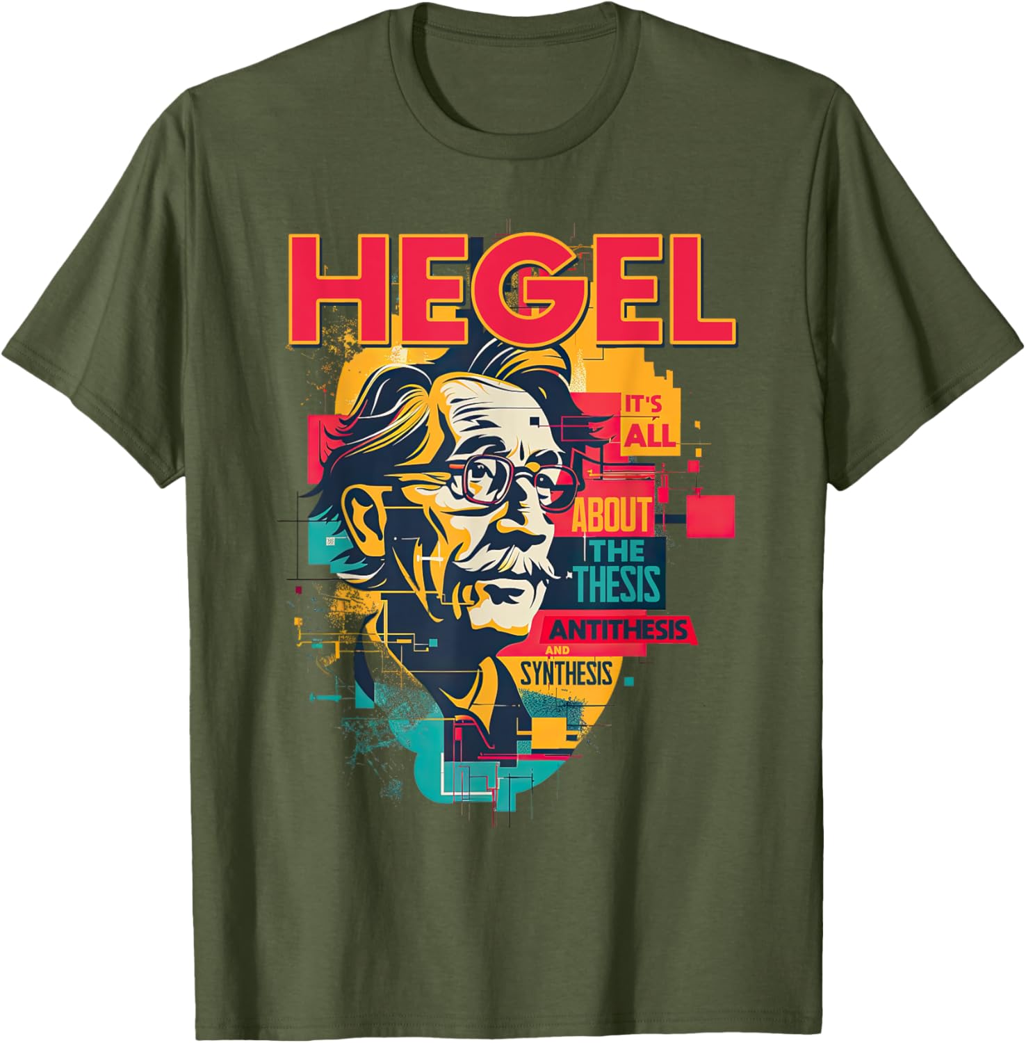 Hegel Philosophy Design T-Shirt with Thesis Antithesis Synthesis Graphic - 10