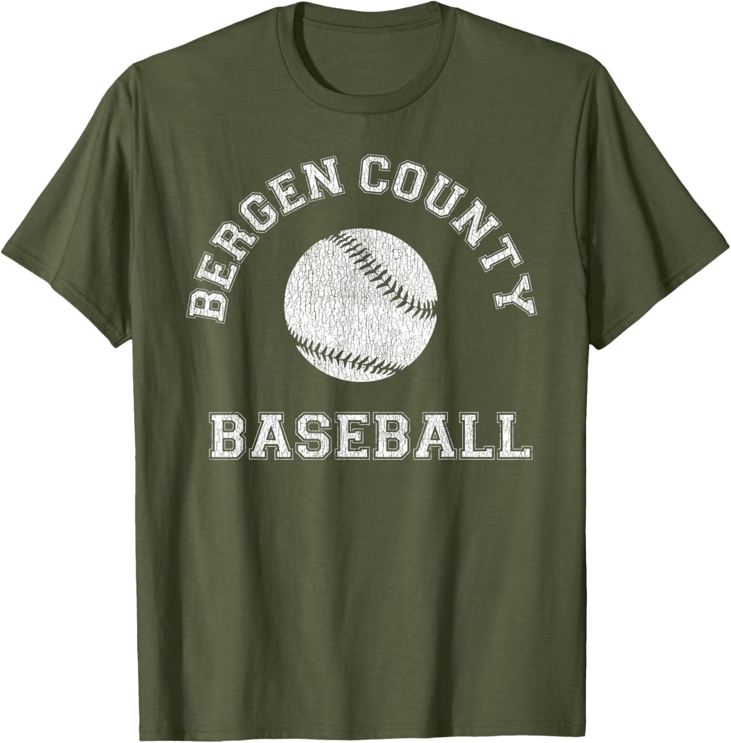 Bergen County Baseball Distressed Retro Classic T-Shirt for Fans - 4