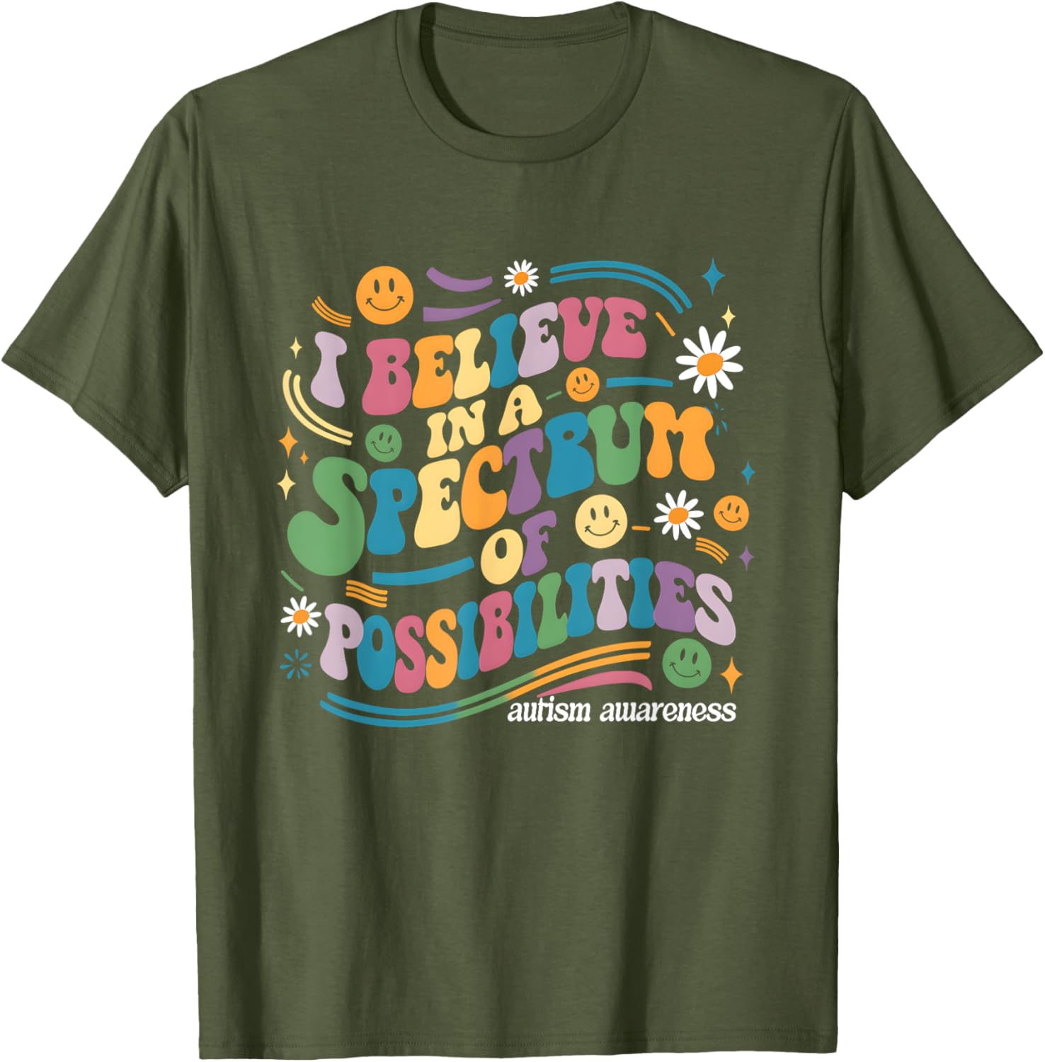 I Believe In A Spectrum Of Possibilities Autism Awareness T-Shirt - 4