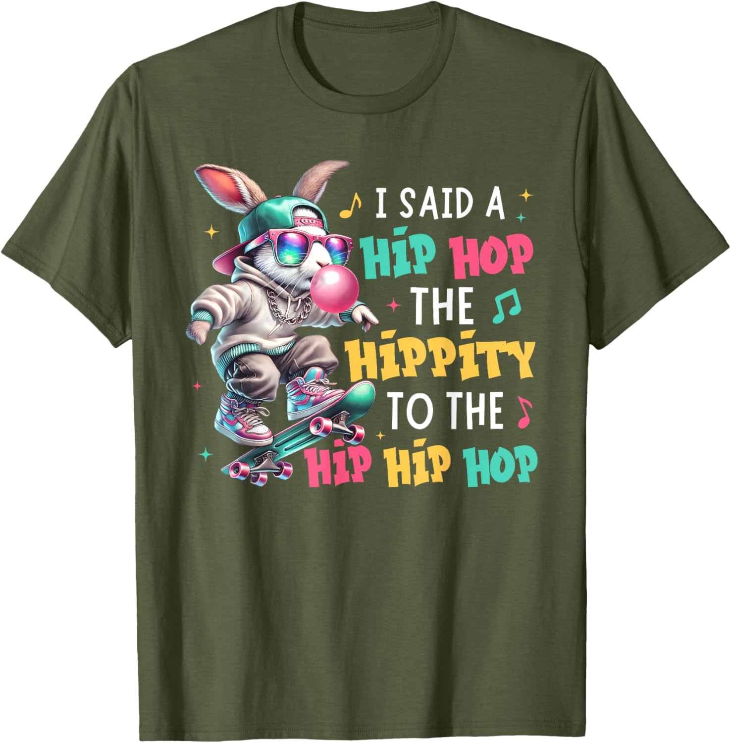 Funny Easter Hip Hop Bunny T-Shirt for Kids and Adults - Celebrate with Style! - 14