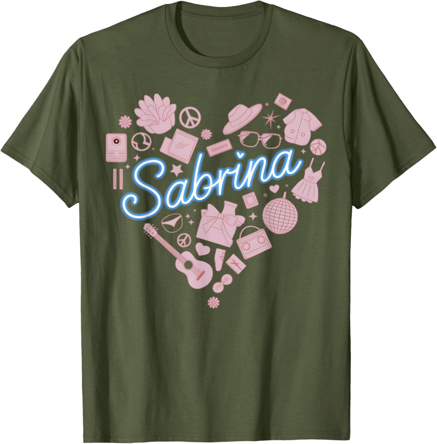 Personalized Girl Retro Sabrina Heart T-Shirt for Stylish Kids - 1