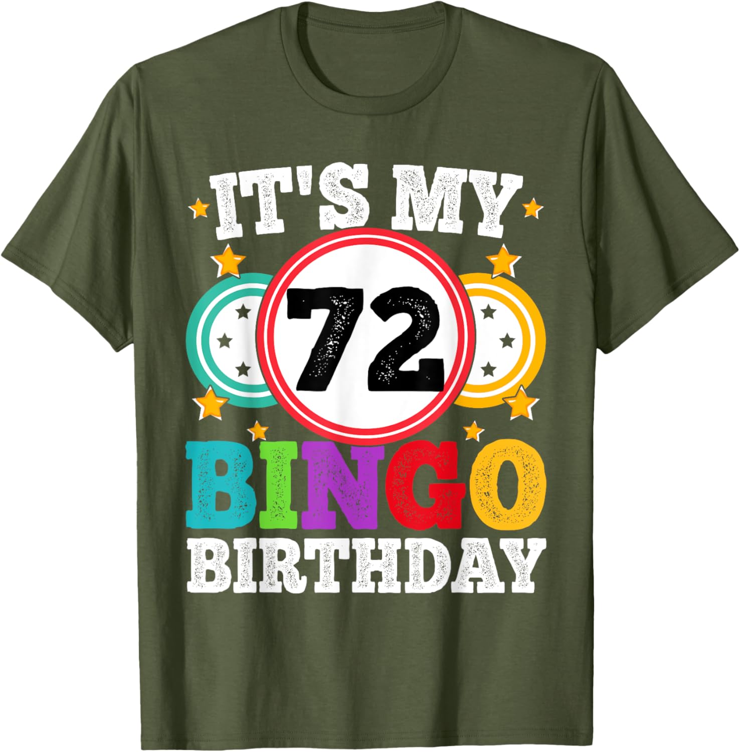 Funny Bingo 72nd Birthday T-Shirt for Men and Women - Celebrate in Style! - 7