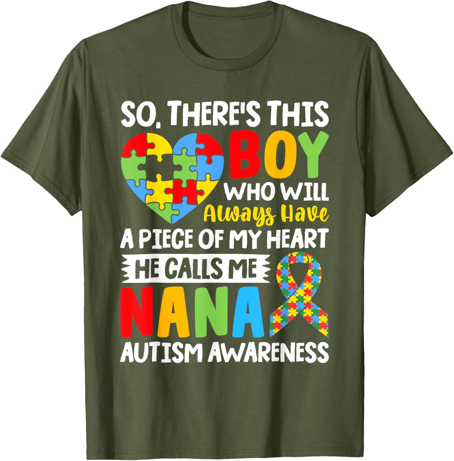 Proud Autism Grandma T-Shirt Heart Design for Nana Autism Awareness - 8