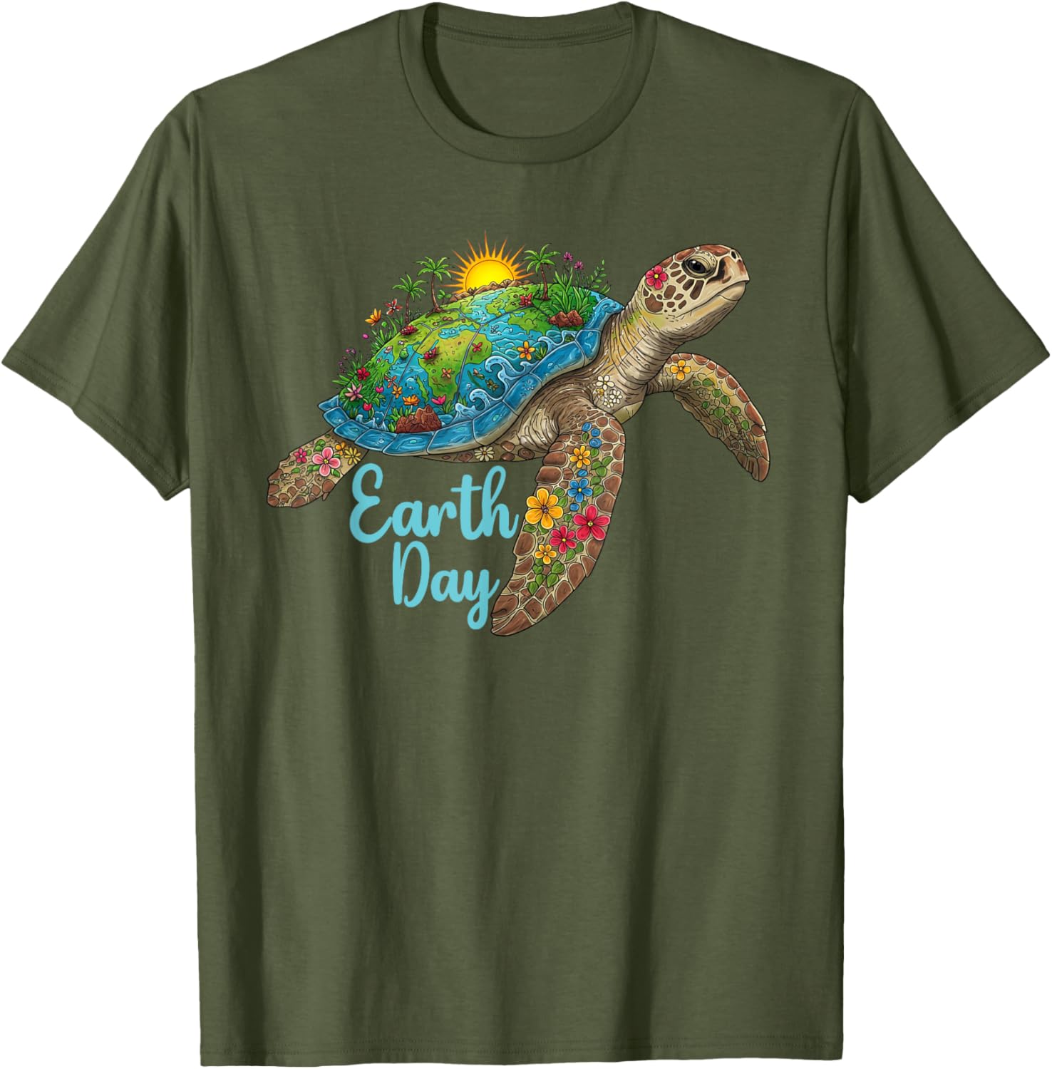 Save the Earth Sea Turtle T-Shirt for Men and Women Earth Day Gift - 16