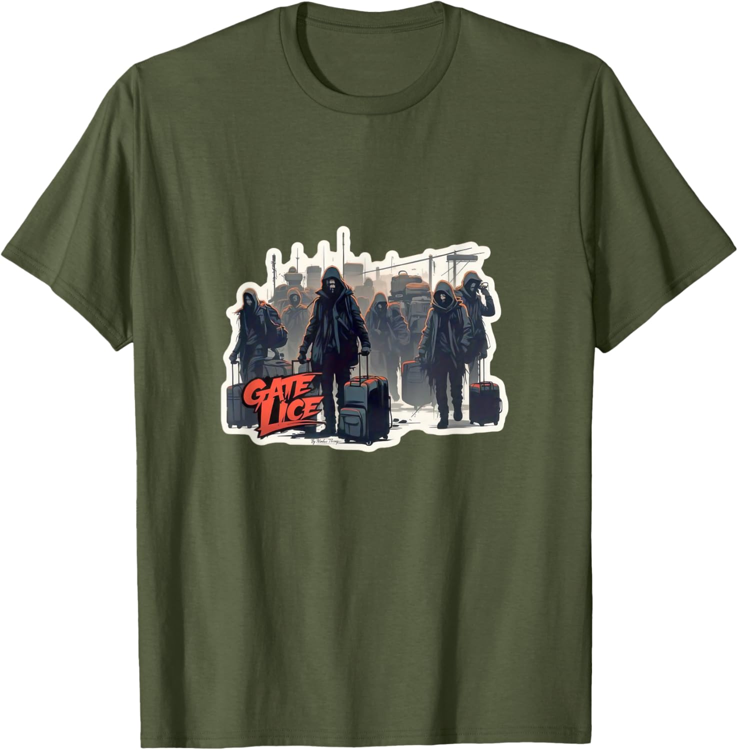Funny Zombie Apocalypse T-Shirt for Airport Lovers and Lice Crowds - 11