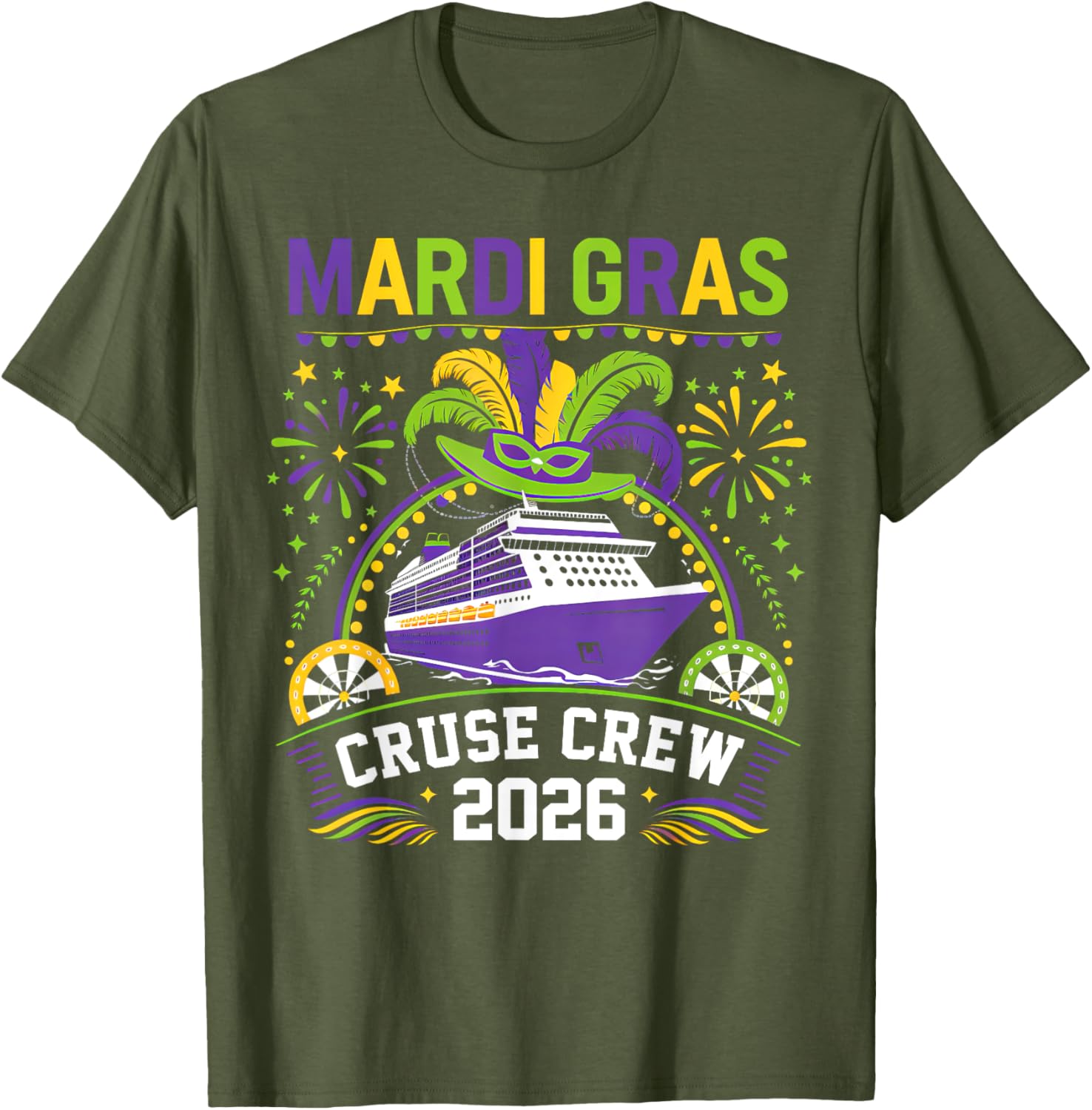 Funny Mardi Gras Cruise Family Matching T-Shirt for 2026 Trip - 3