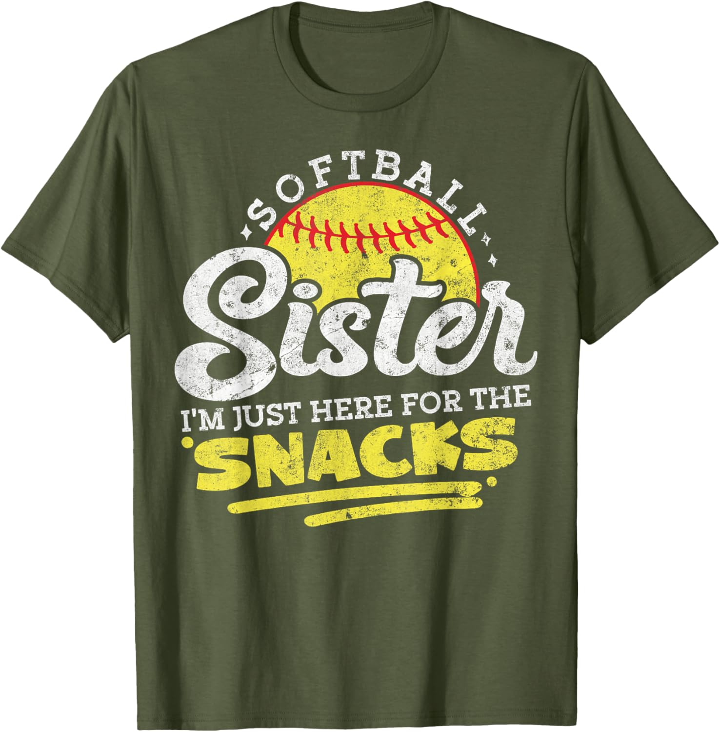Softball Sister Funny Snack Lover Retro T-Shirt for Game Days - 12