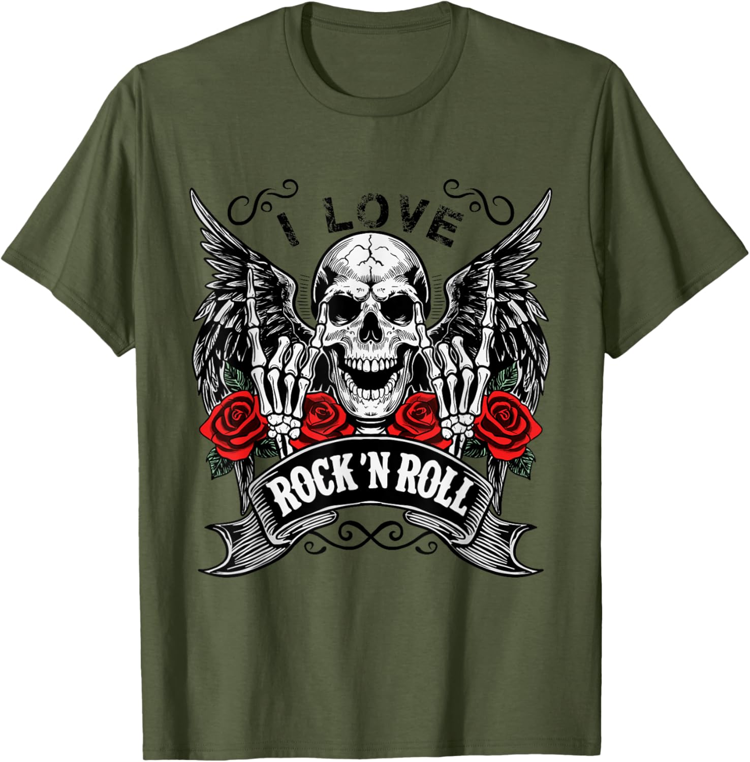 Vintage Rock And Roll Skeleton Hands T-Shirt for Music Lovers - 11