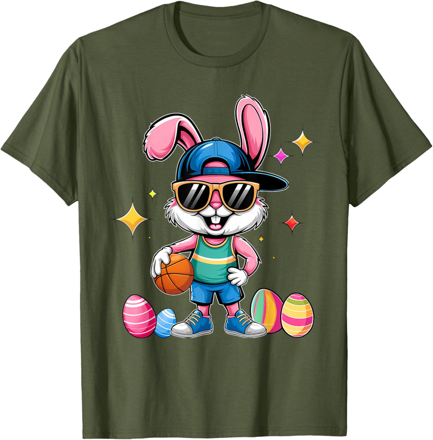 Happy Easter Bunny Basketball T-Shirt for Kids - Fun Sporty Design - 9