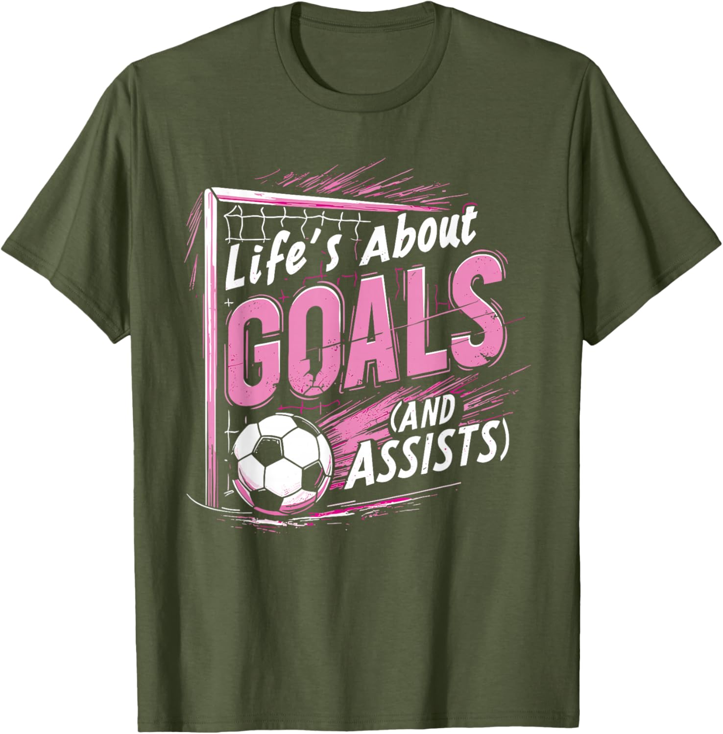 Soccer Girl T-Shirt Life's About Goals and Assists for Players - 8